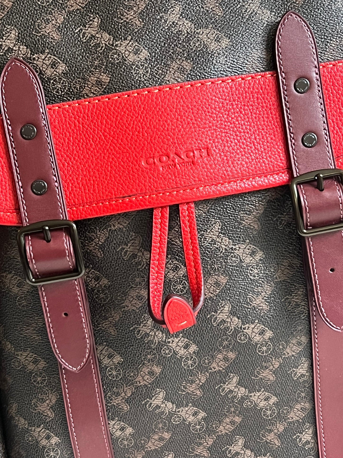 Coach Hitch Backpack with Horse and Carriage Print