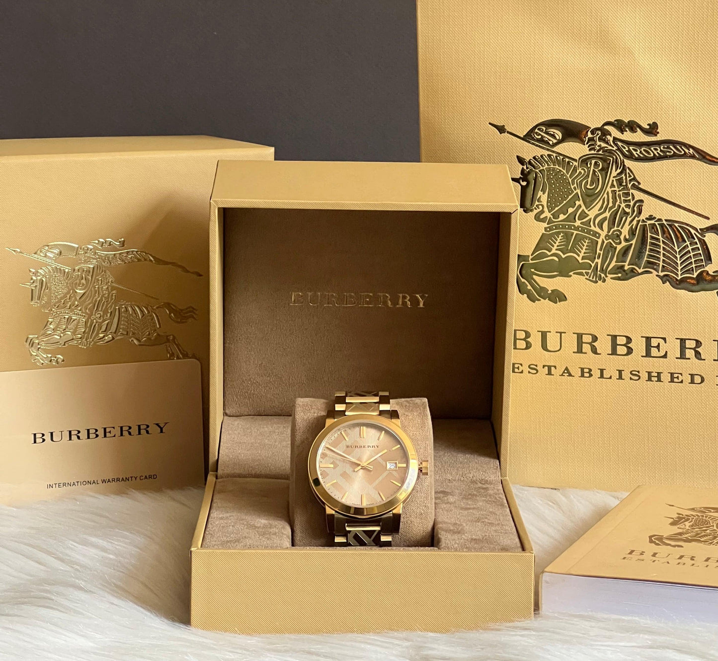 Burberry Unisex Swiss Gold Ion-Plated Watch