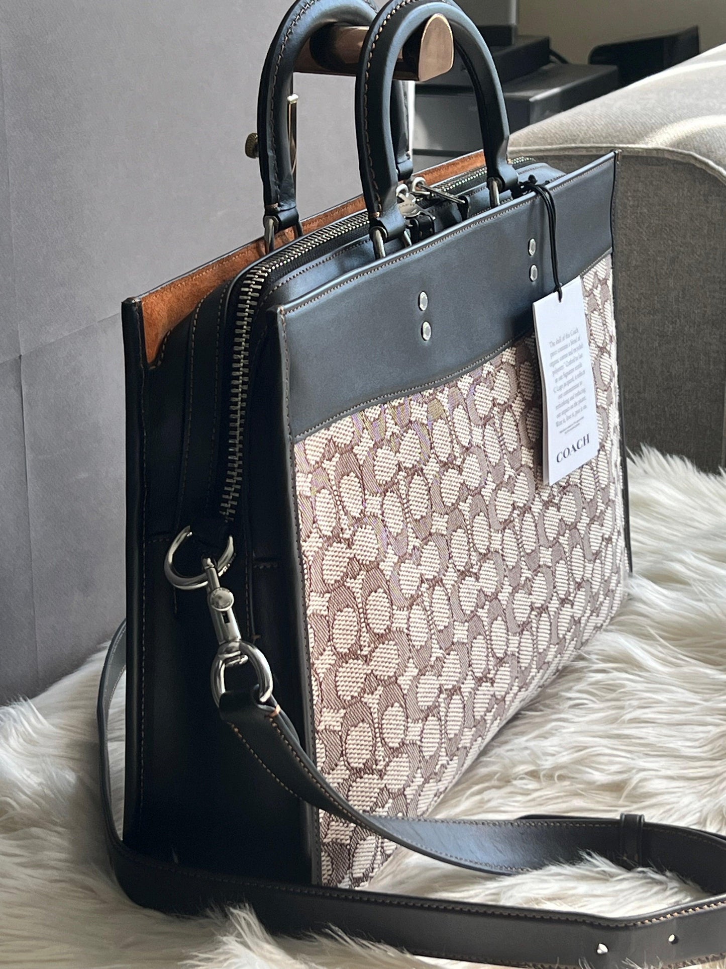 Coach Rogue Brief in Signature Textile Jacquard