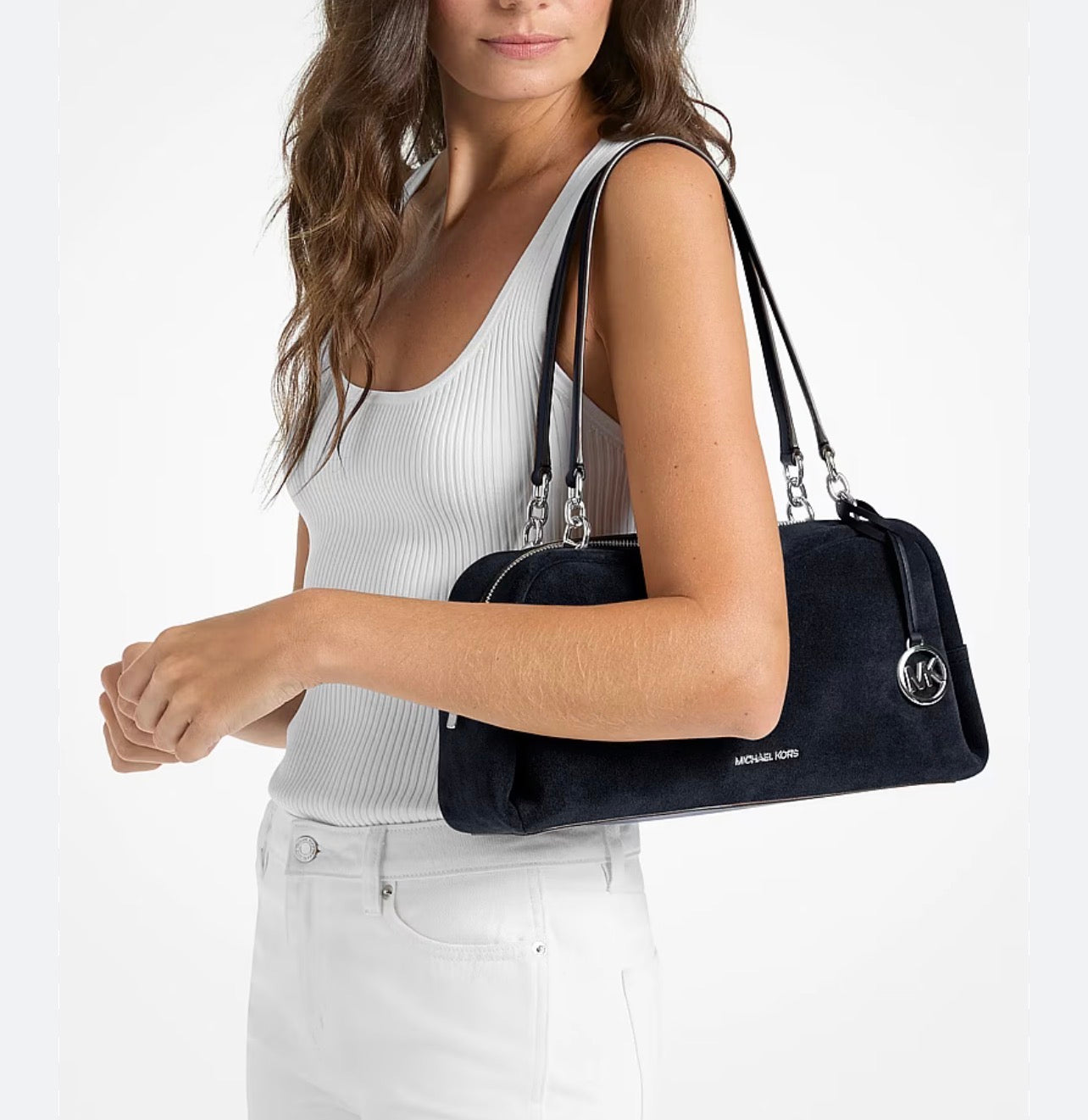 Michael Kors Cecily Medium Suede Shoulder Bag