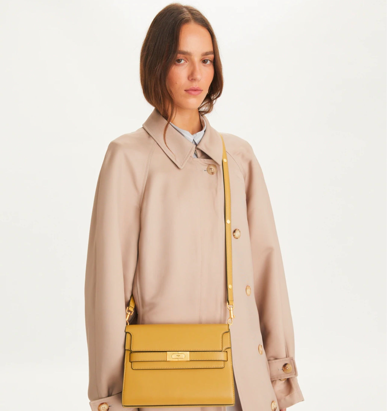 Tory Burch Lee Radziwill Pebbled Shoulder Bag
