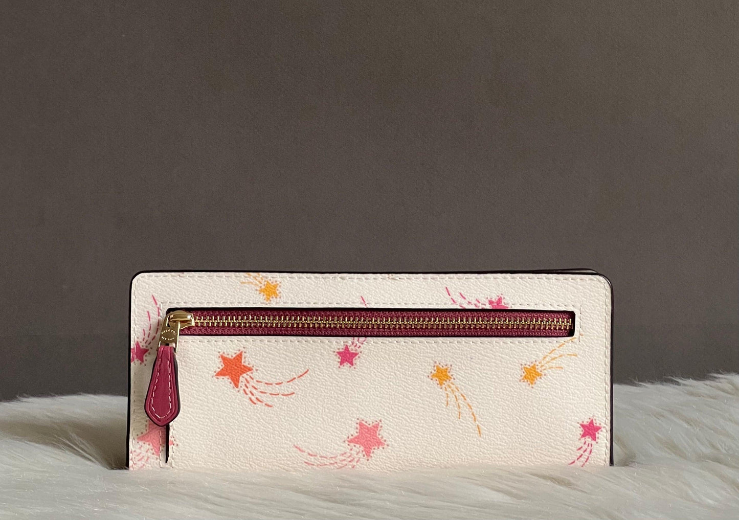 Coach Slim Zip Wallet With Shooting Star Print