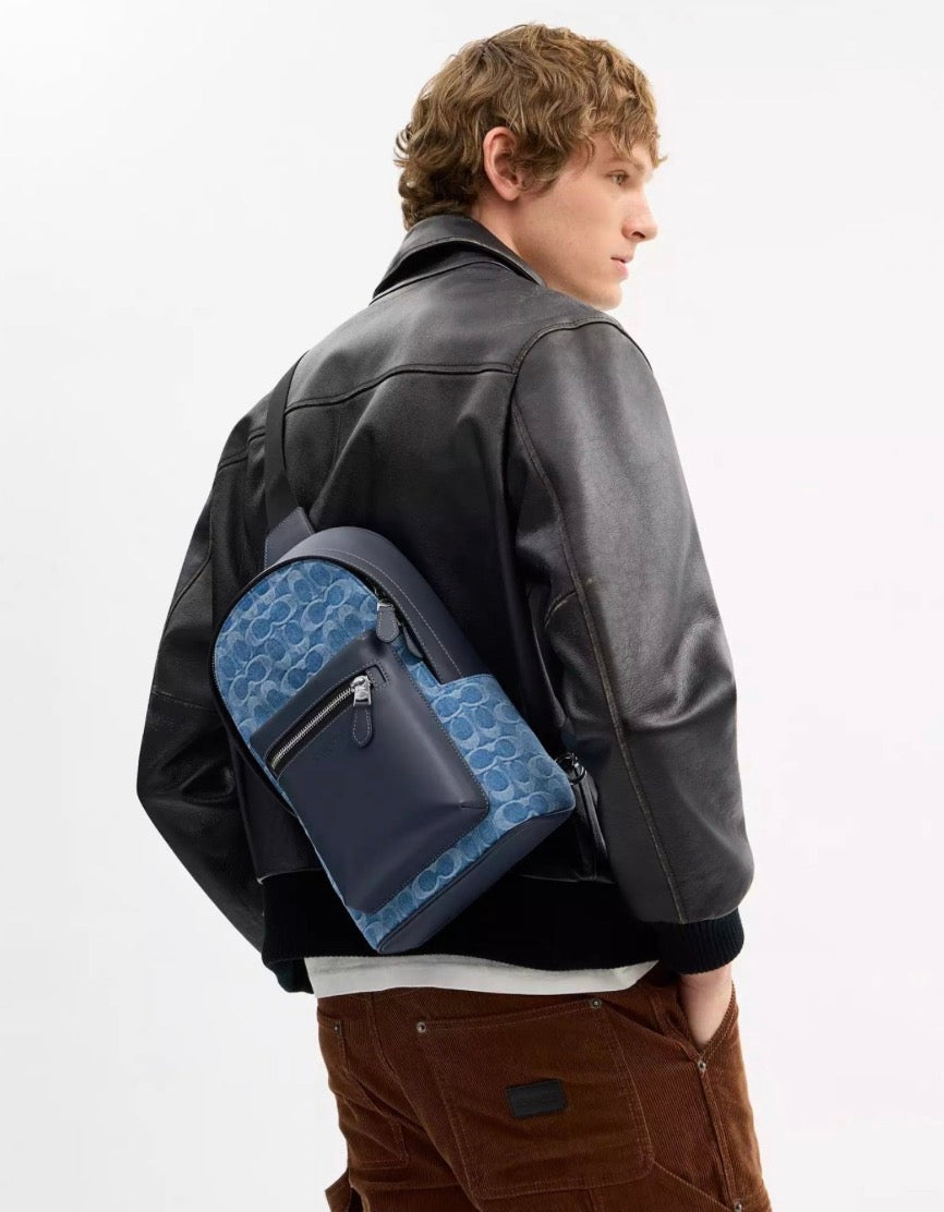 Coach West Pack In Signature Denim