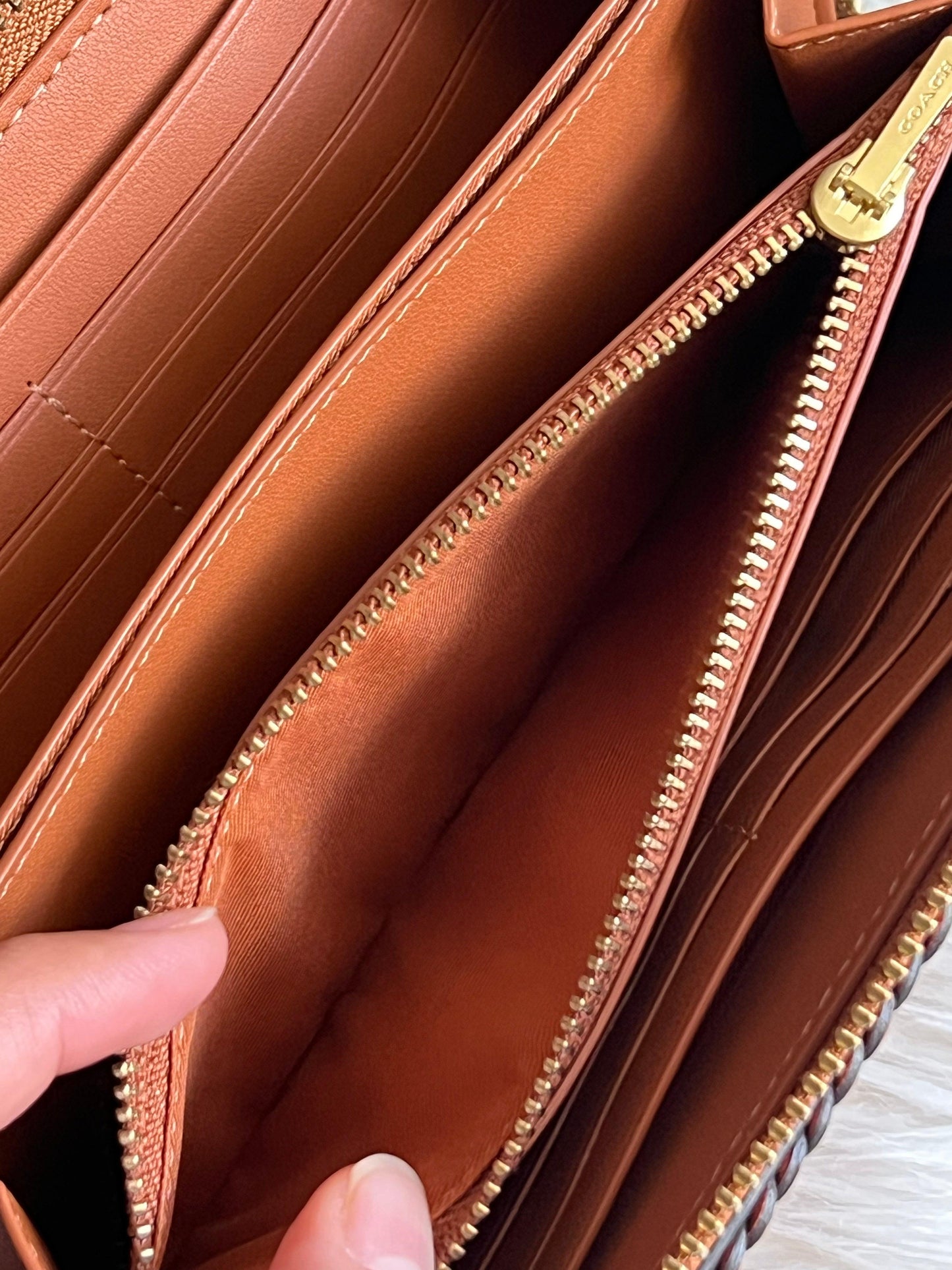 Coach Accordion Zip Wallet with Braid