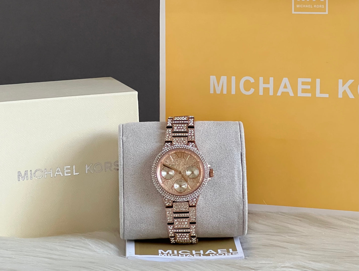 Michael Kors Women’s Mini Camille Pavé Rose Gold-Tone Watch