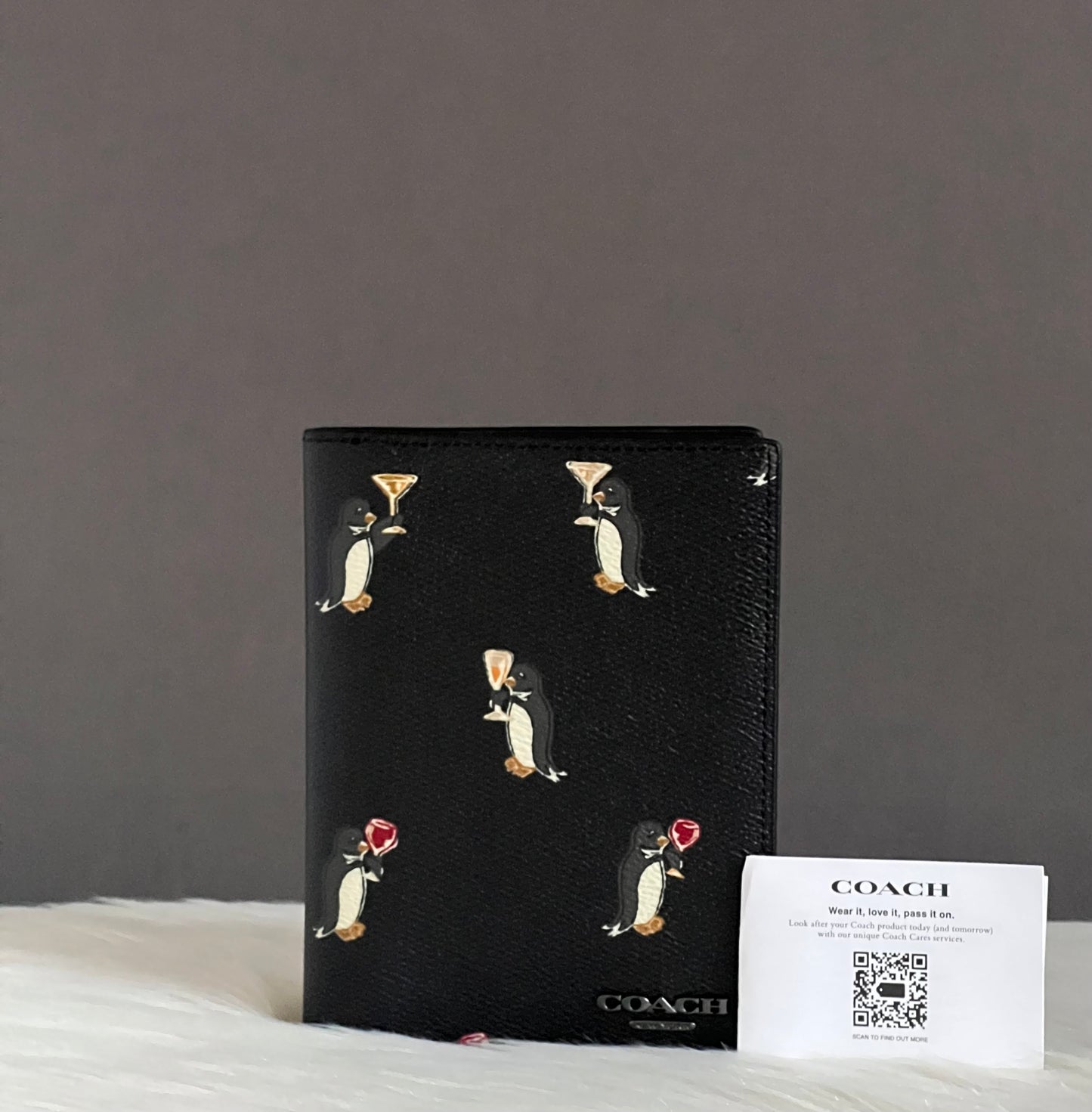 Coach Passport Case with Penguin