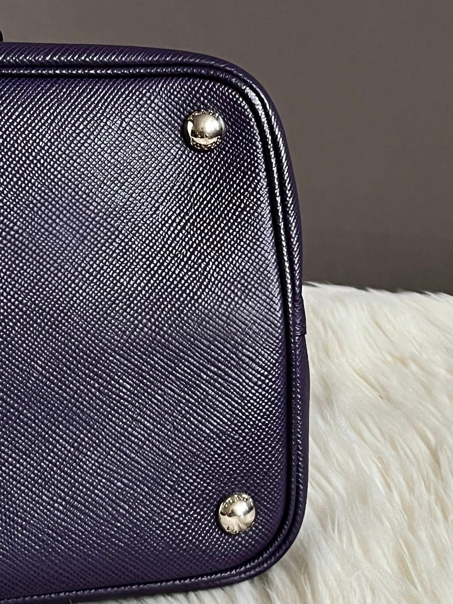 Prada Saffiano Lux Double Turn-Lock Satchel