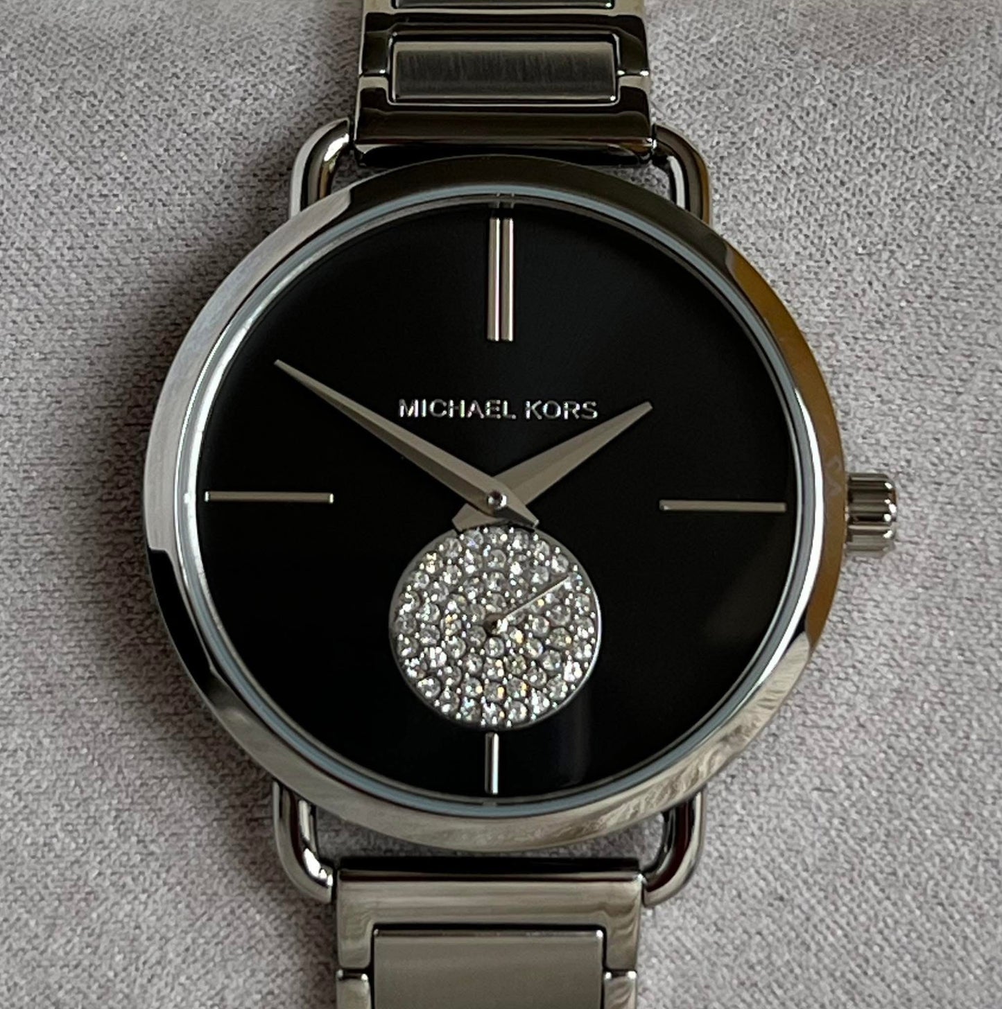 Michael Kors Women's Portia Crystallized Silver-Tone Watch