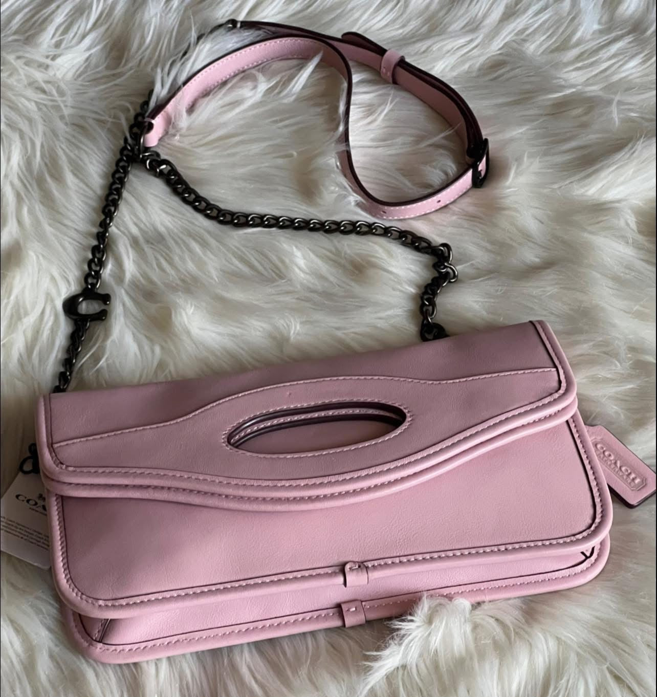 Coach Foldover Cut Out Clutch Crossbody