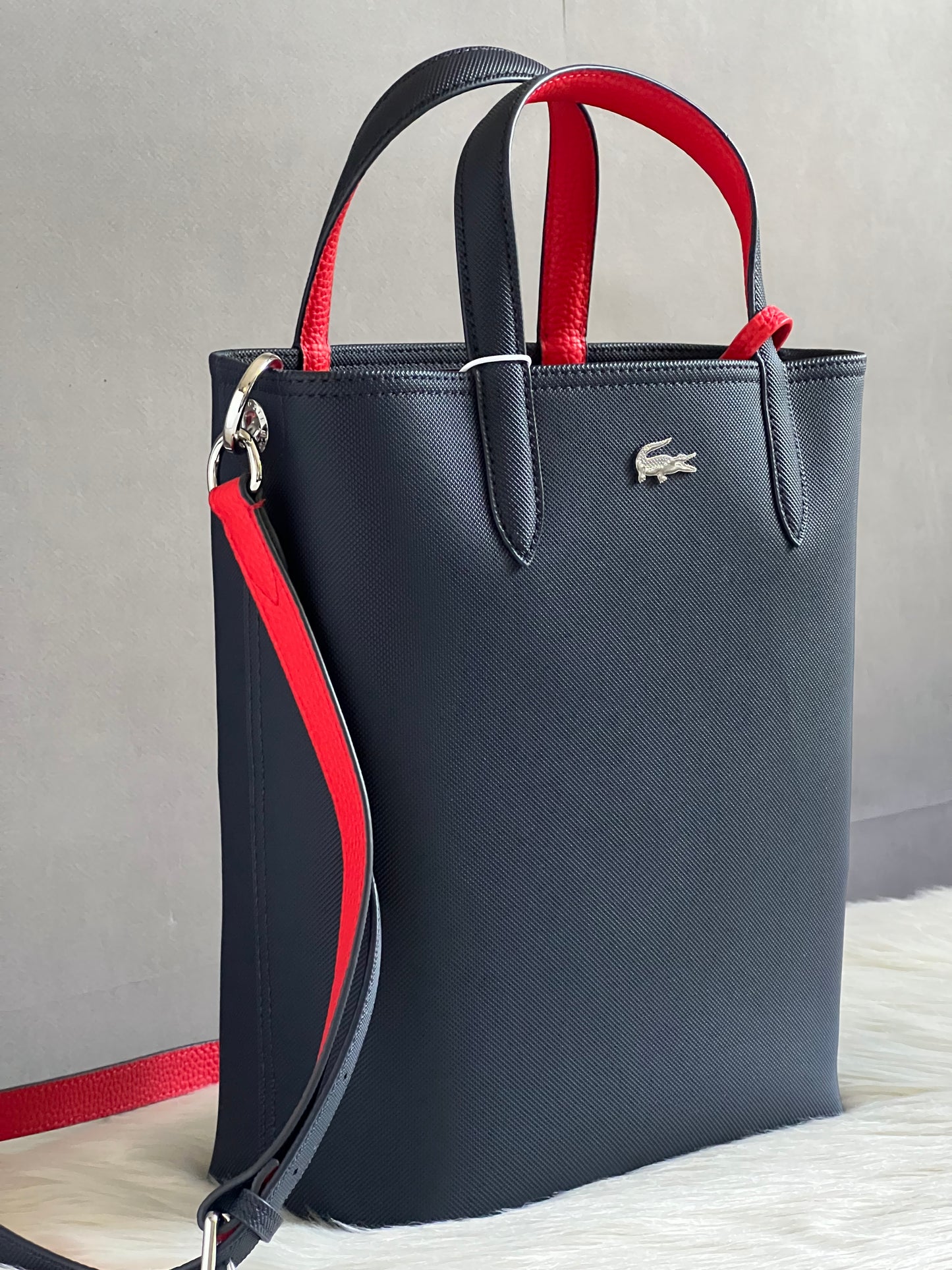 Lacoste Women’s Anna Vertical Reversible Tote with Pouch