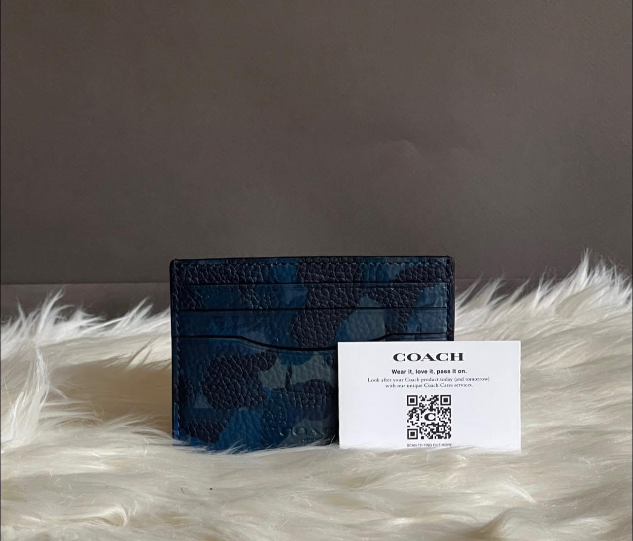 Coach Card Case with Camo Print