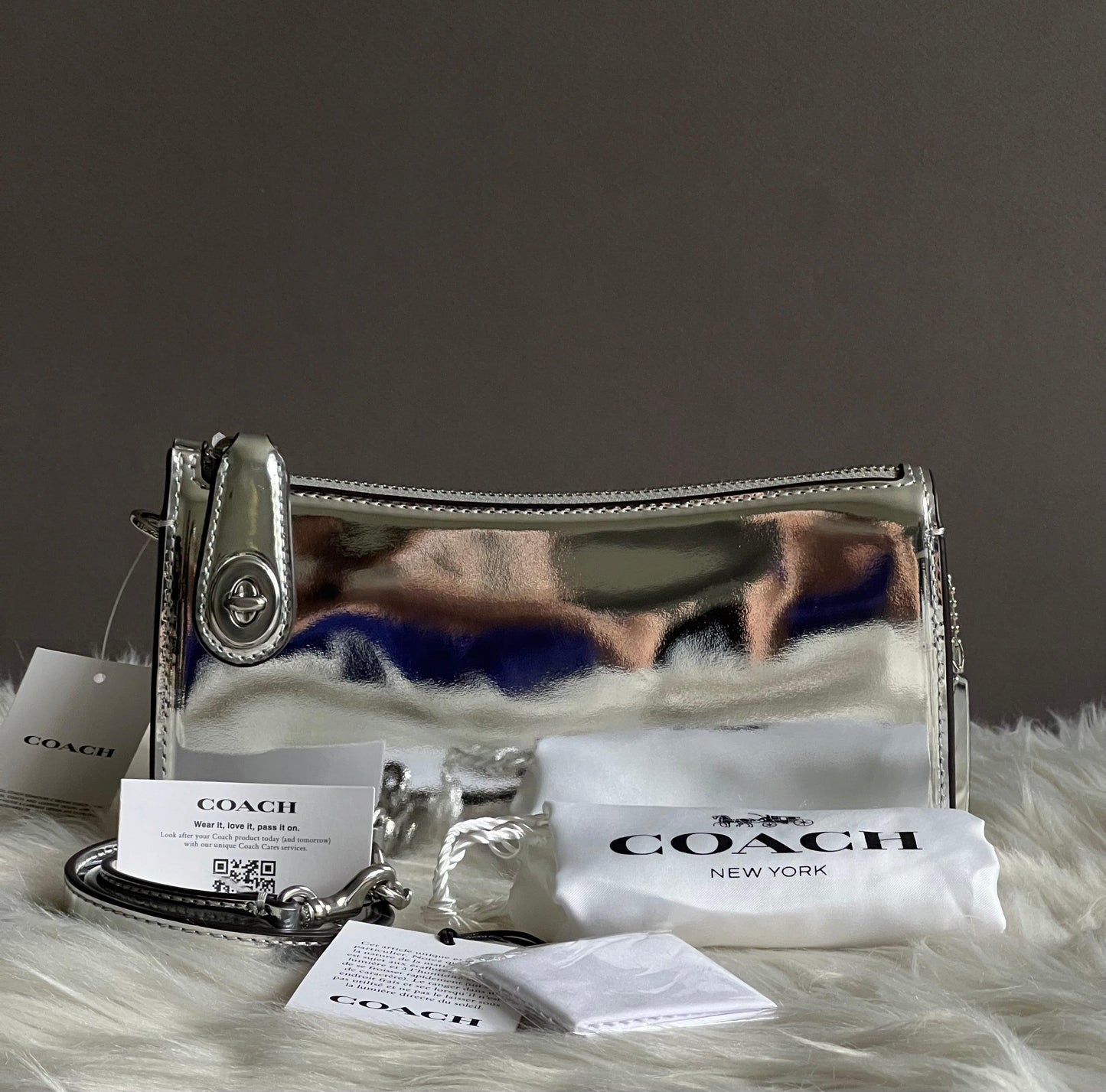 Coach Penn Shoulder Bag in Silver Metallic