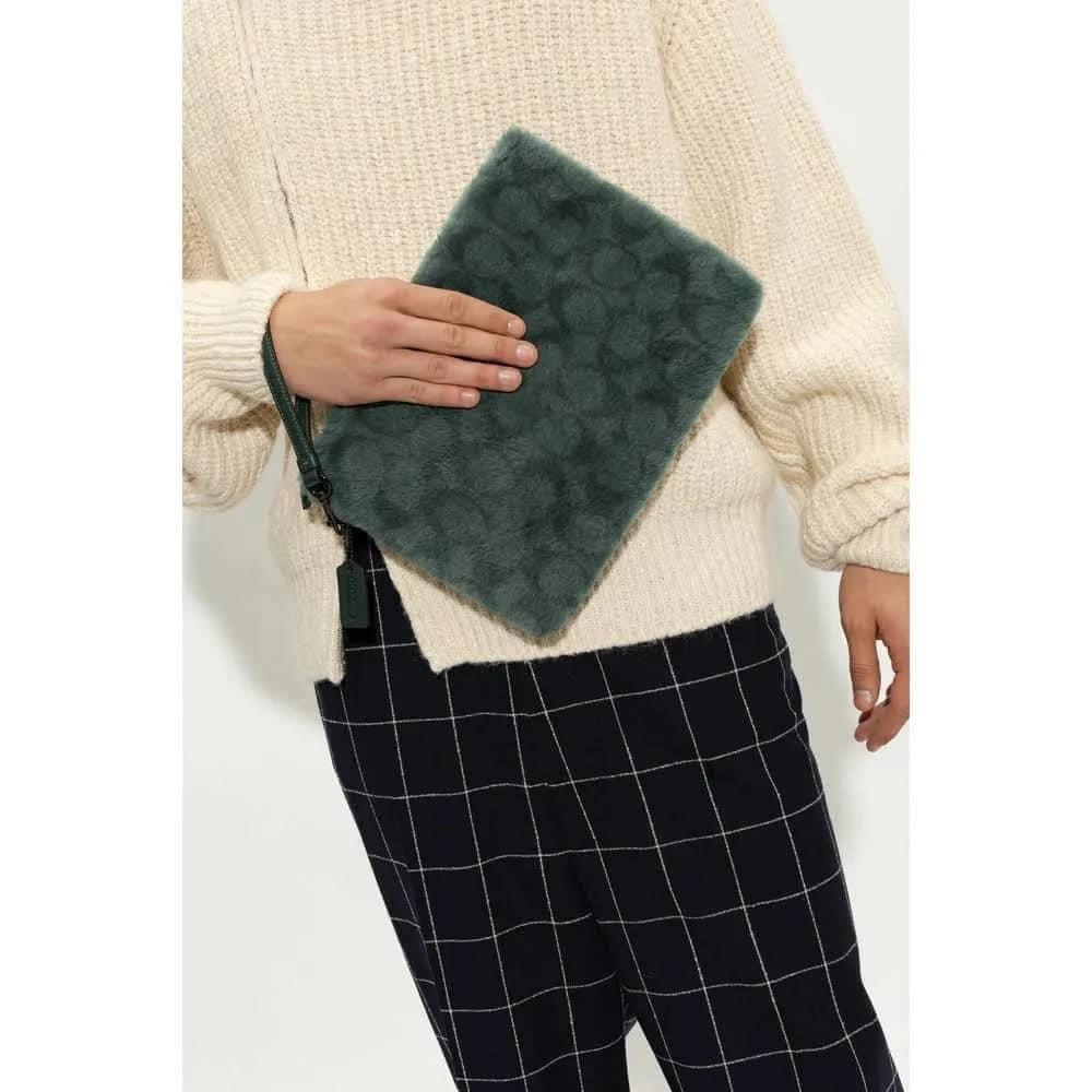 Coach Charter Pouch in Signature Shearling