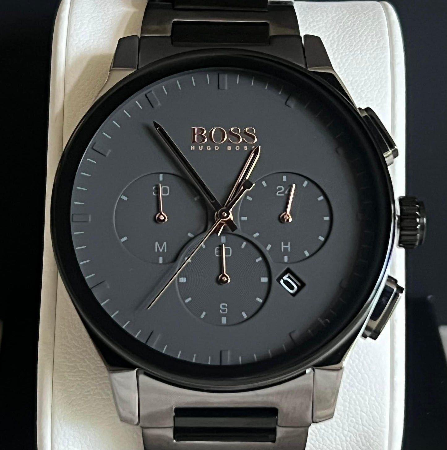 Hugo Boss Men’s Peak Chronograph Watch in Rose Gold Dial