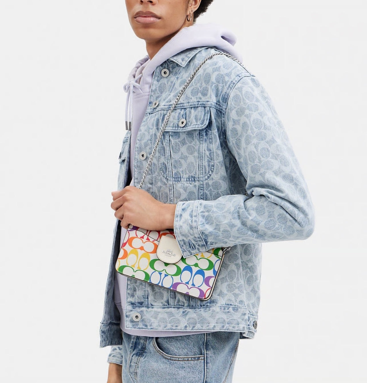 Coach Poppy Crossbody in Rainbow Signature Canvas