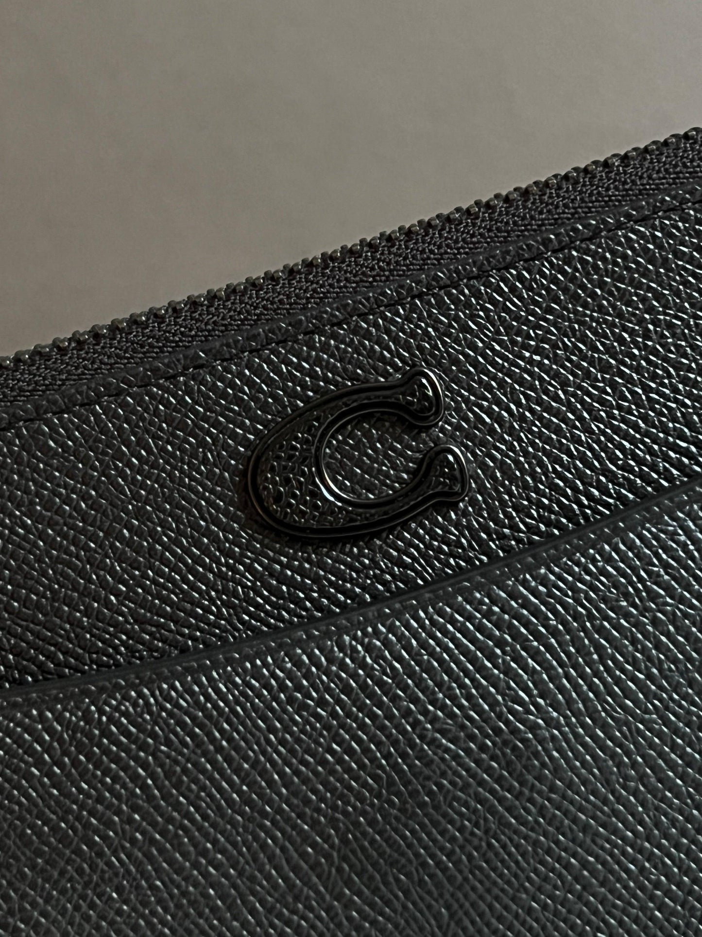Coach Pouch Wristlet In Crossgrain Leather With Signature Canvas Interior