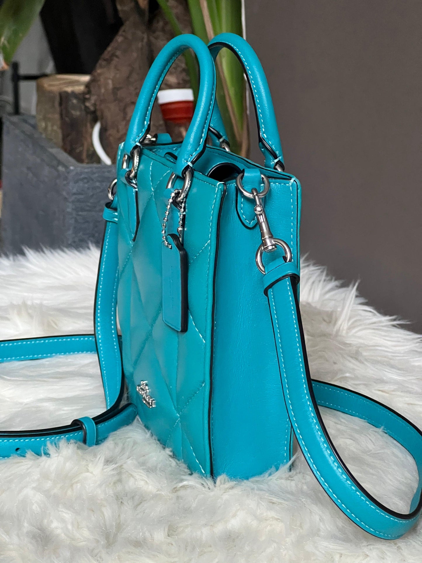 Coach North South Mini Tote with Puffy Diamond Quilting