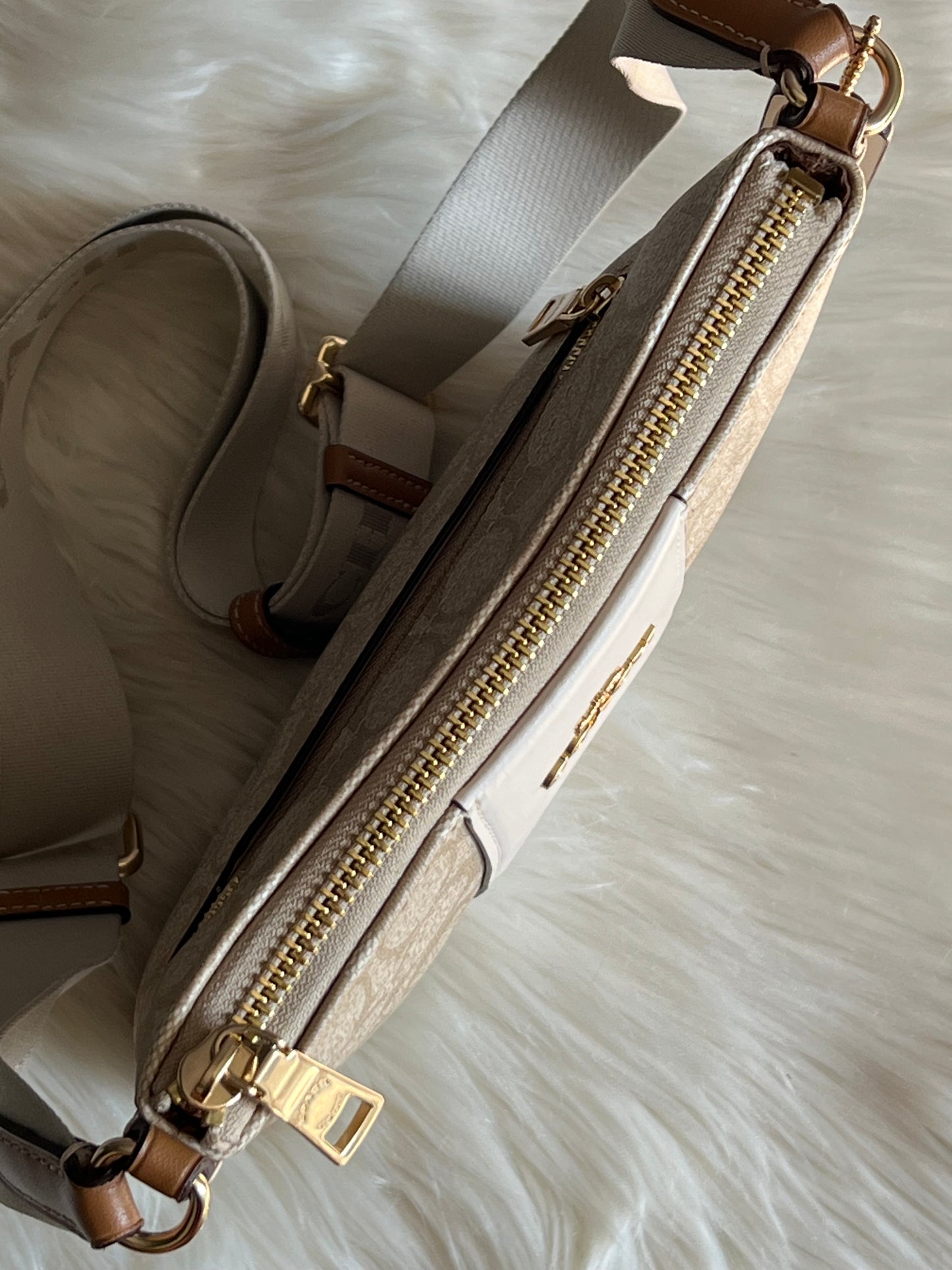 Coach Mini Rowan File Bag in Signature Canvas with Stripe