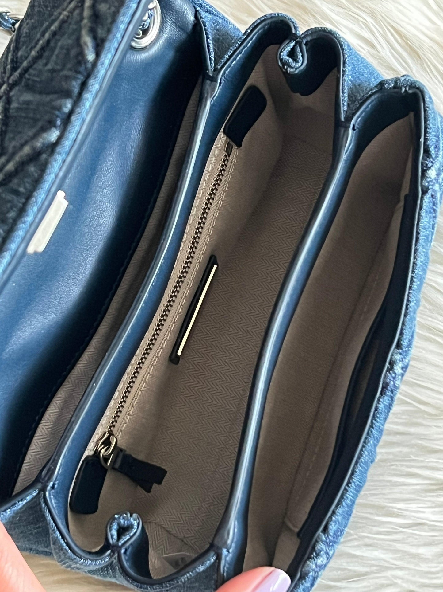 Tory Burch Small Fleming Soft Denim Convertible Shoulder Bag