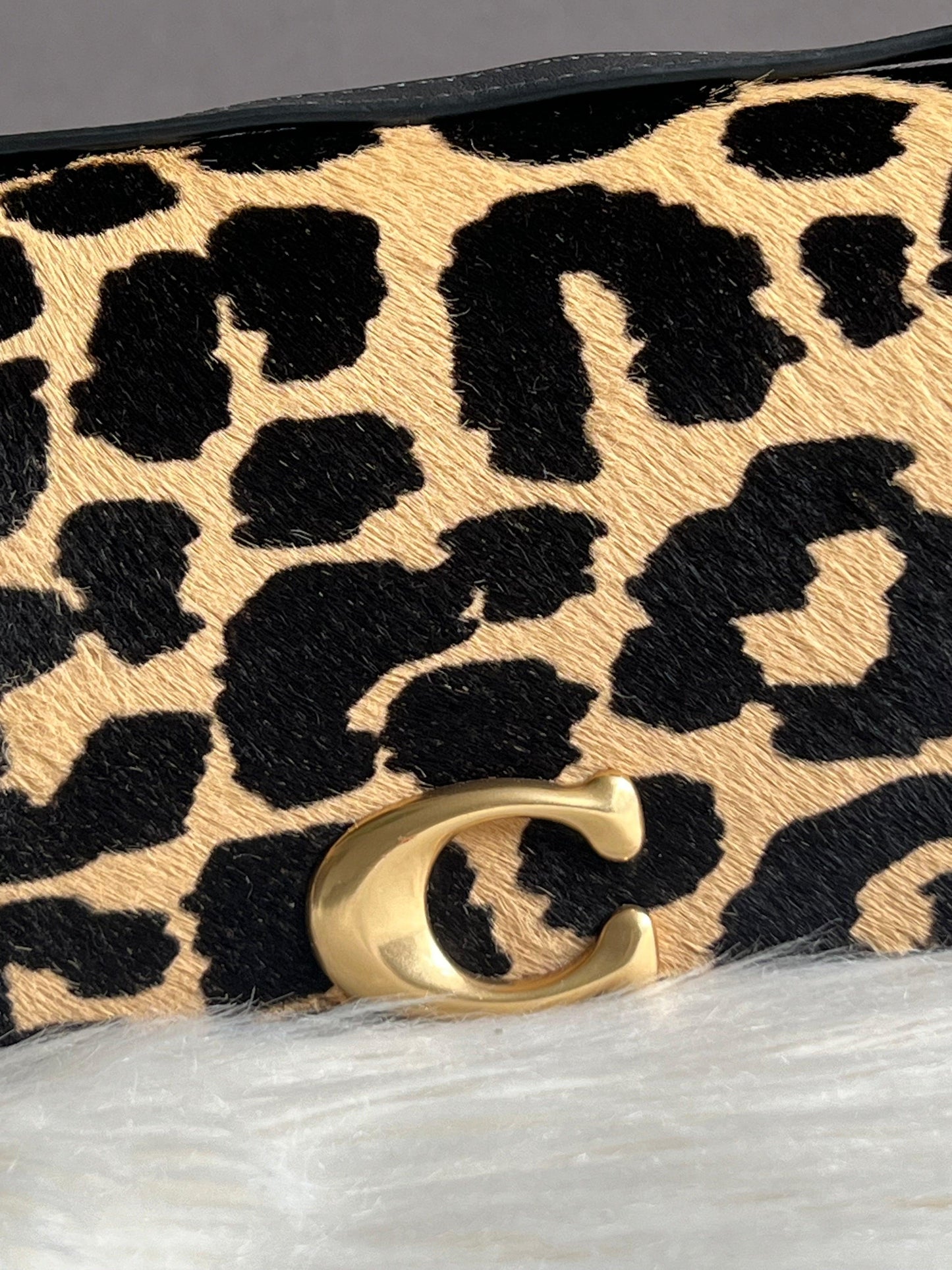 Coach Bandit Crossbody in Haircalf with Leopard Print