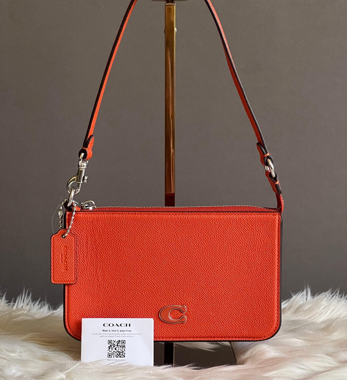Coach Pouch Bag with Signature Canvas Detail