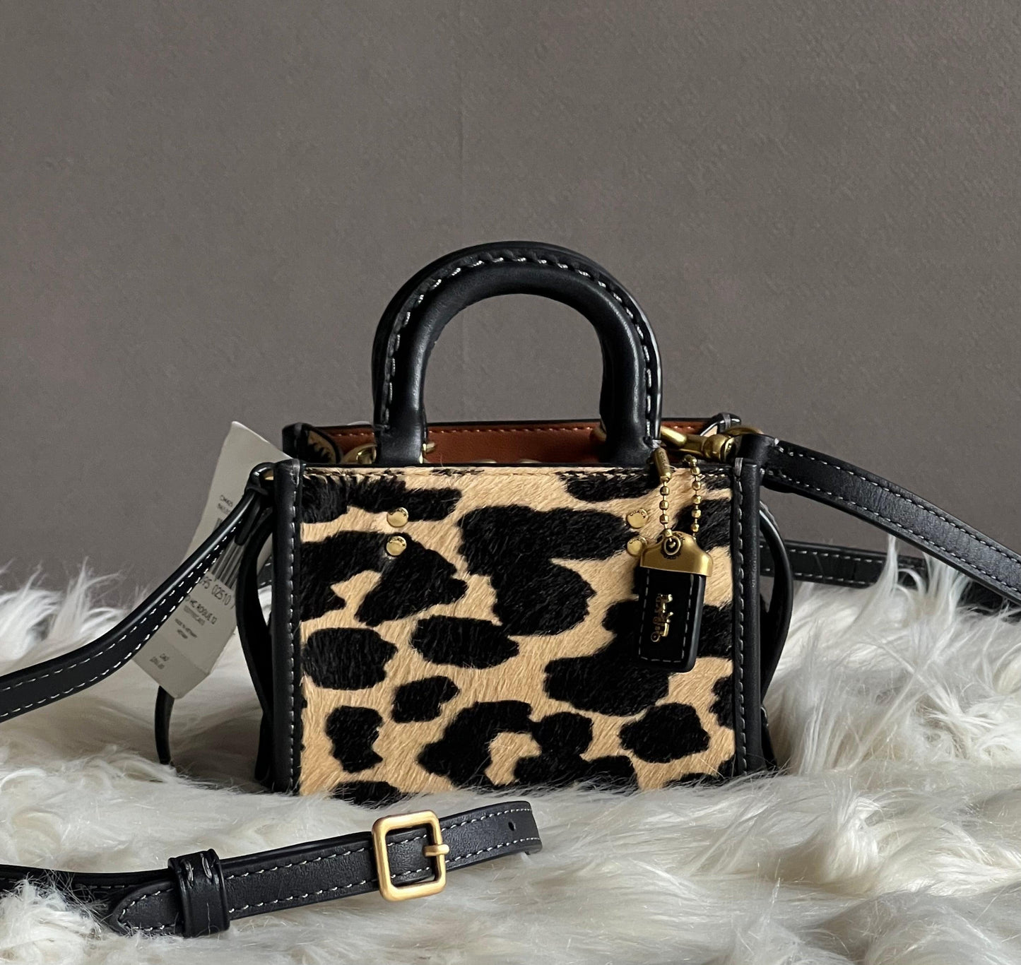 Coach Rogue 12 in Haircalf with Leopard Print