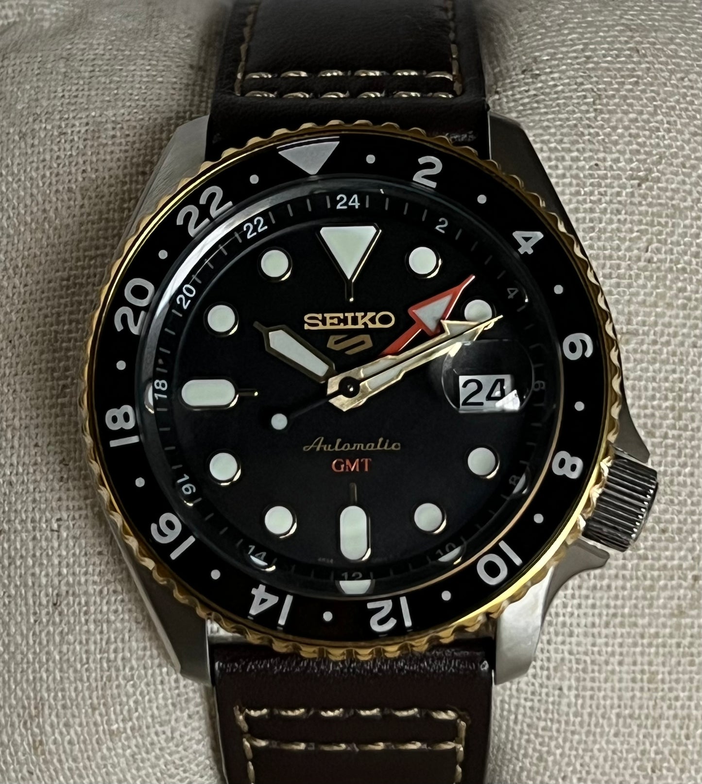 Seiko Men's 5 Sports SKX GMT Automatic Black Dial Watch