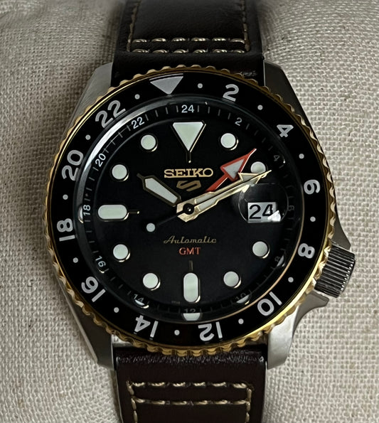 Seiko Men's 5 Sports SKX GMT Automatic Black Dial Watch