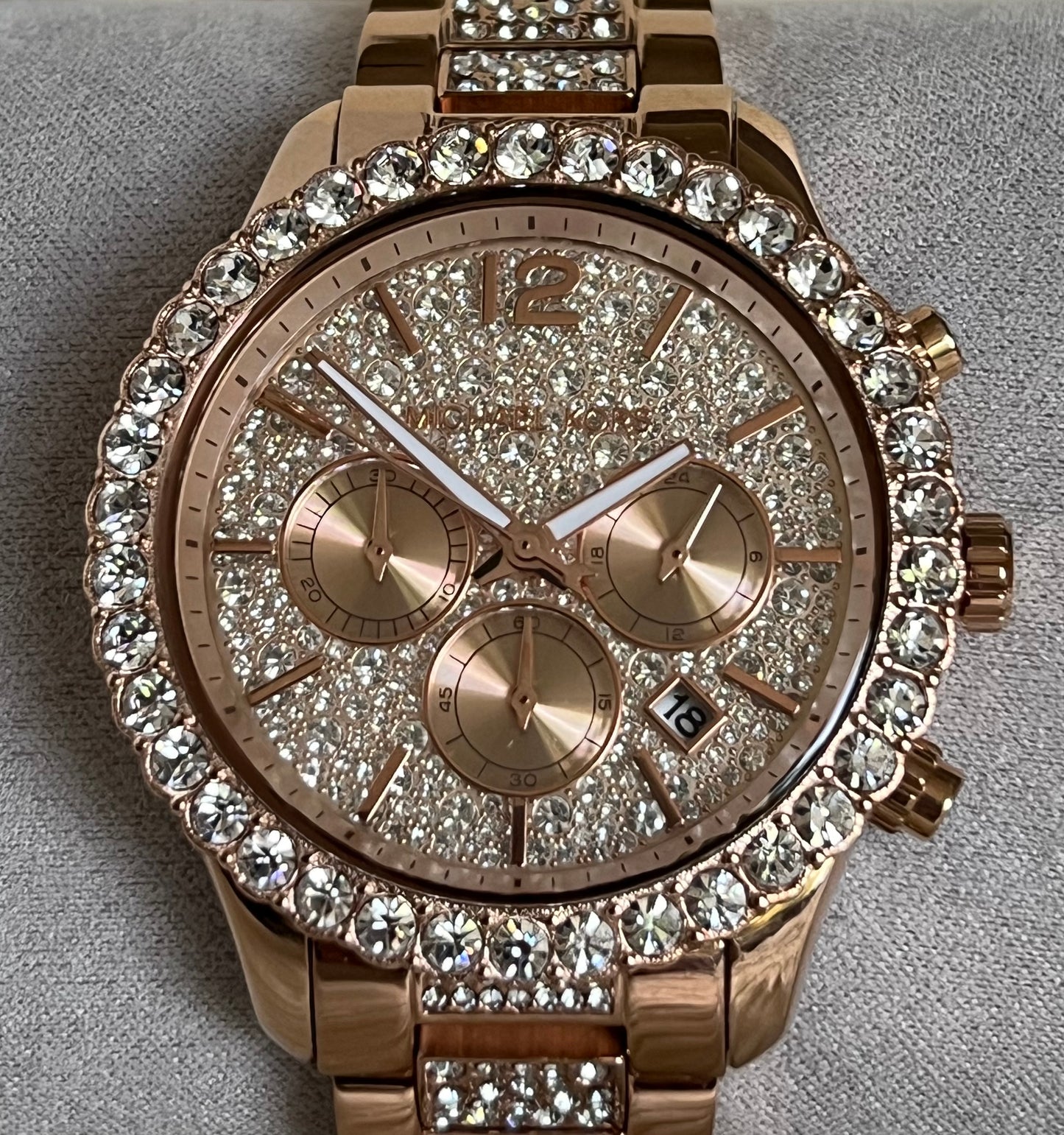 Michael Kors Women’s Layton Chronograph Rose Gold-Tone Watch