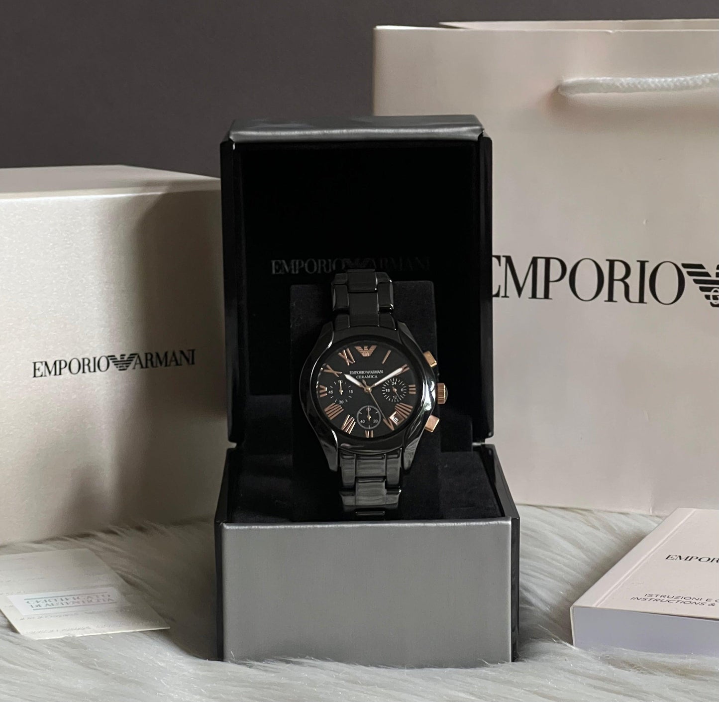 Emporio Armani Women’s Ceramica Chronograph Watch