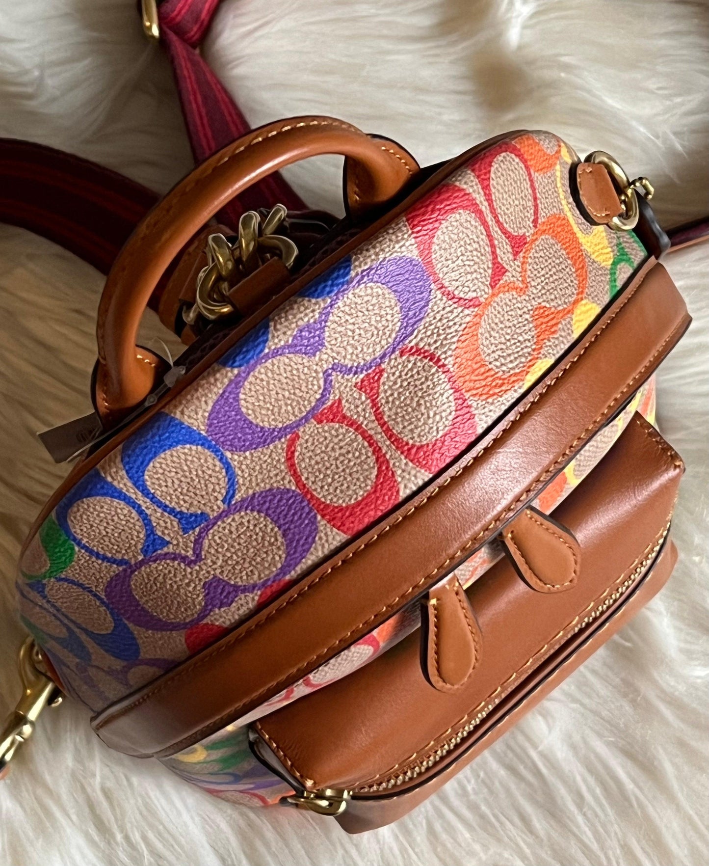 Coach Charter Backpack 18 in Rainbow Signature Canvas