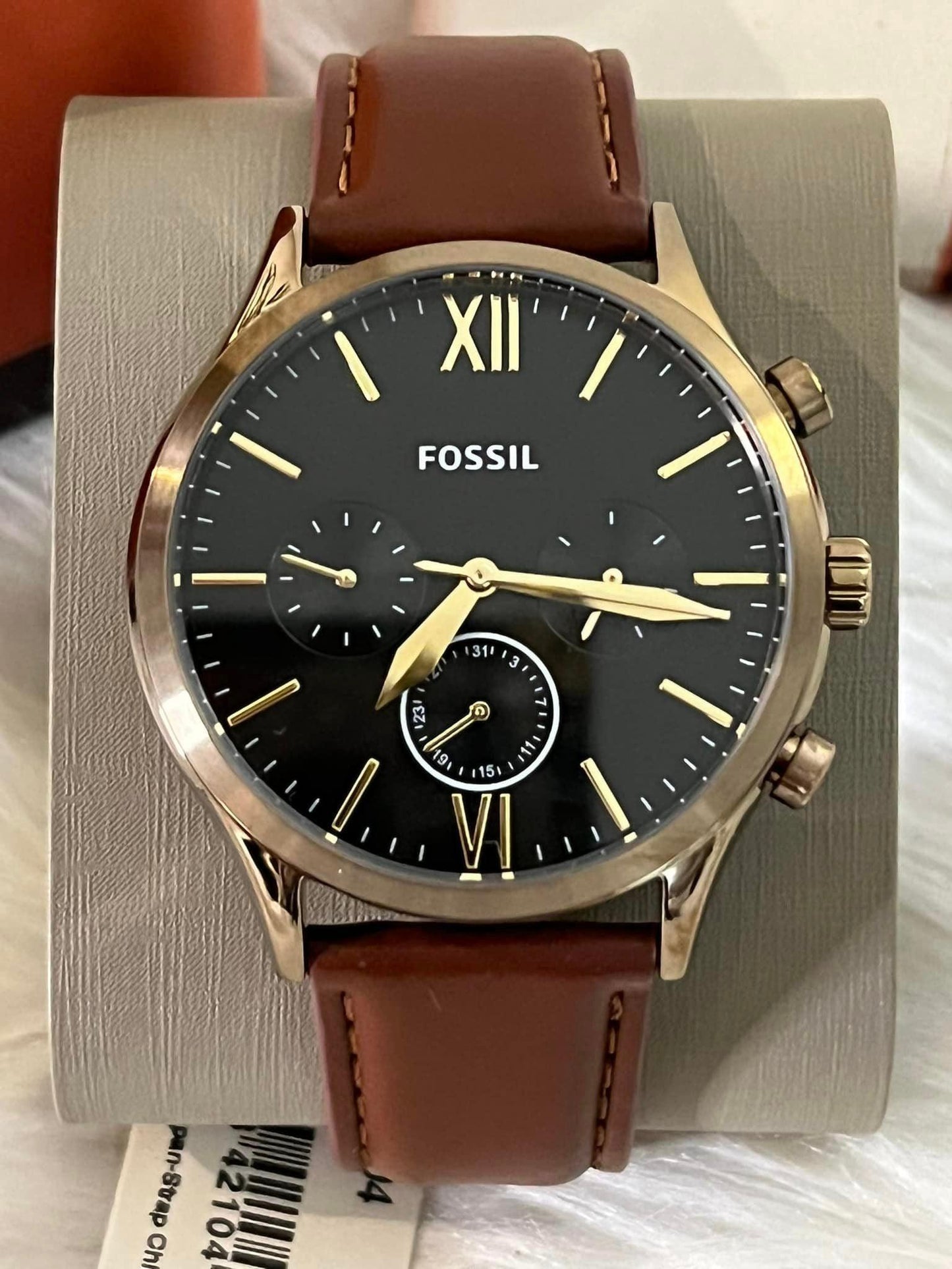 Fossil Men’s Fenmore Midsize Multifunction Brown Leather Watch