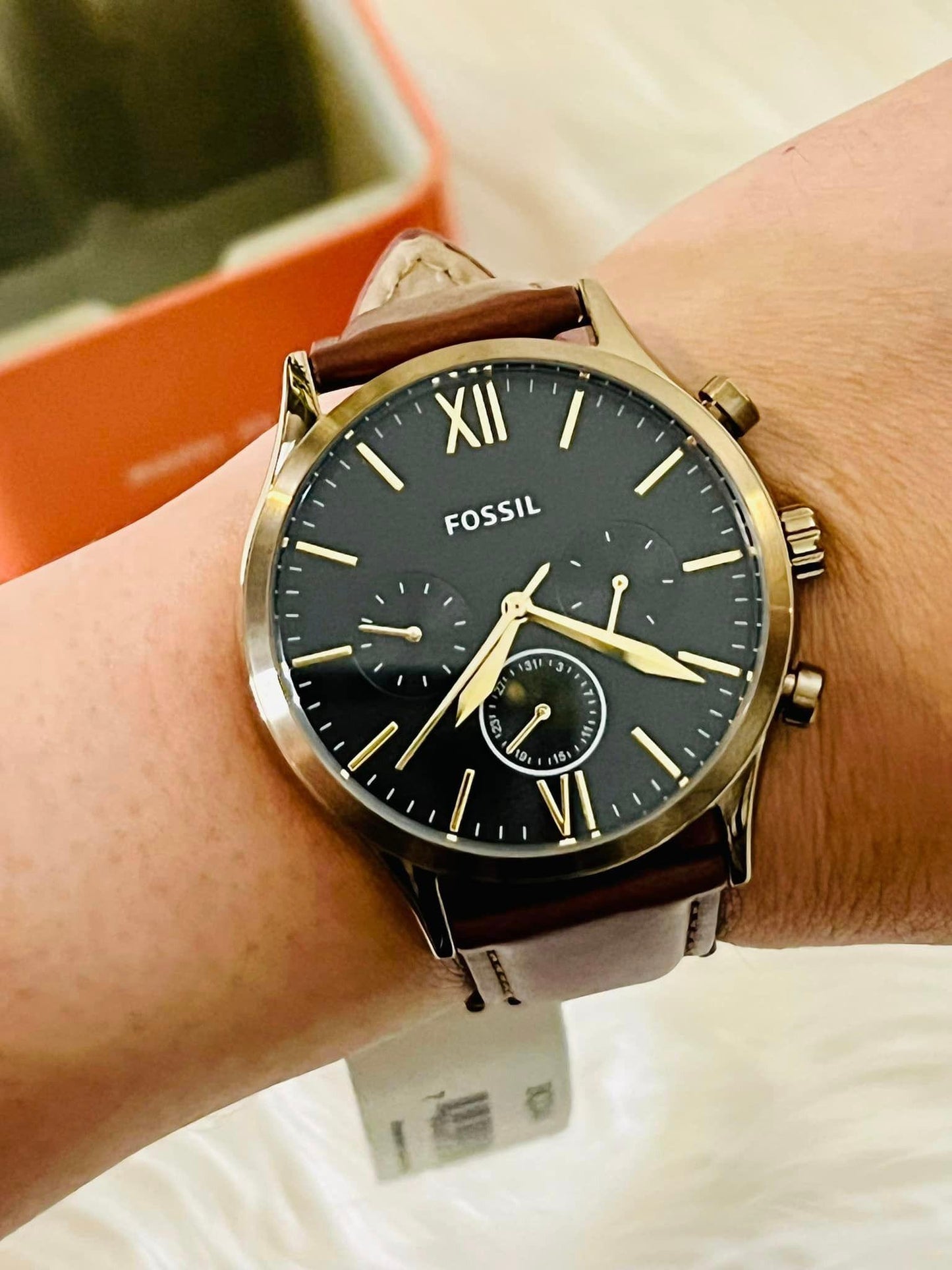 Fossil Men’s Fenmore Midsize Multifunction Brown Leather Watch