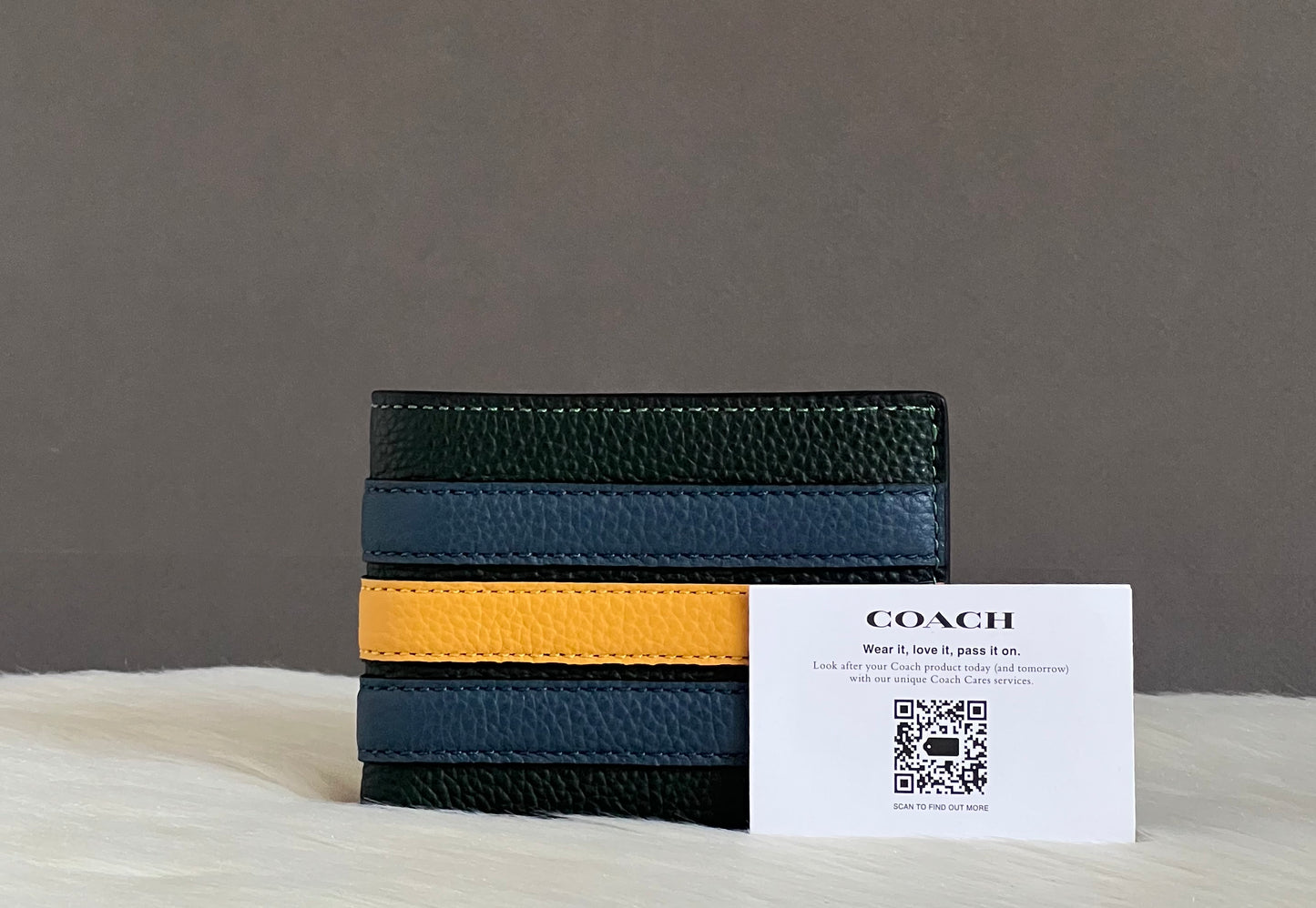Coach Men’s Slim Billfold Wallet with Varsity Stripe