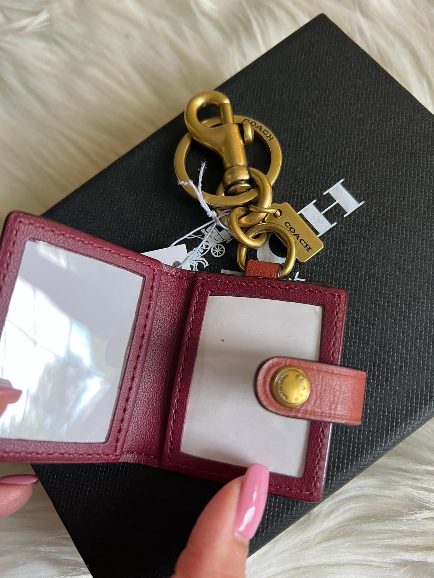 Coach Picture Frame Bag Charm in Signature Canvas