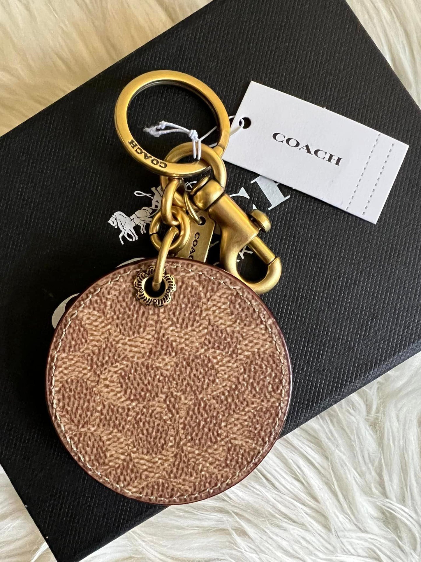 Coach Mirror Bag Charm in Signature Canvas