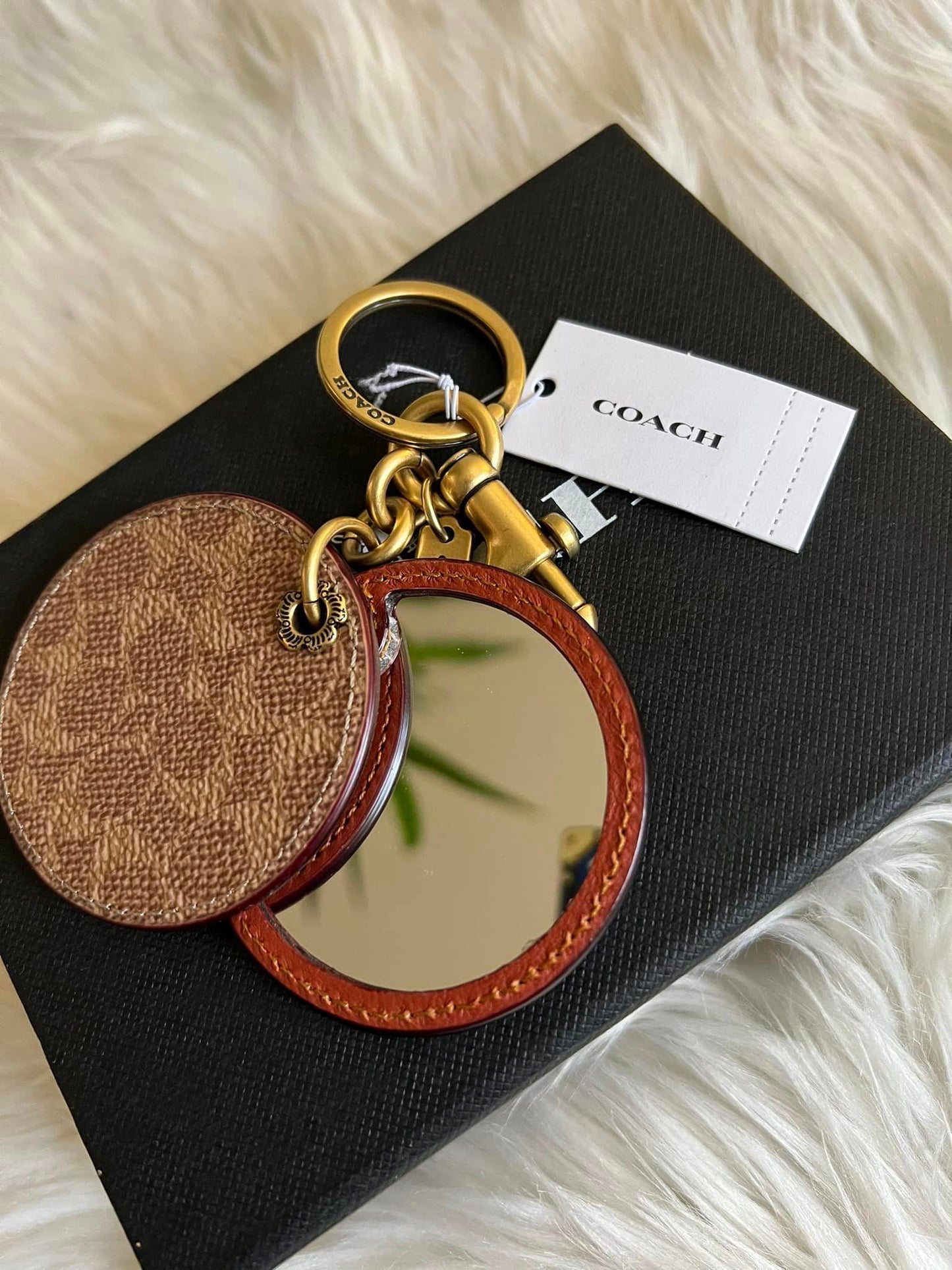Coach Mirror Bag Charm in Signature Canvas