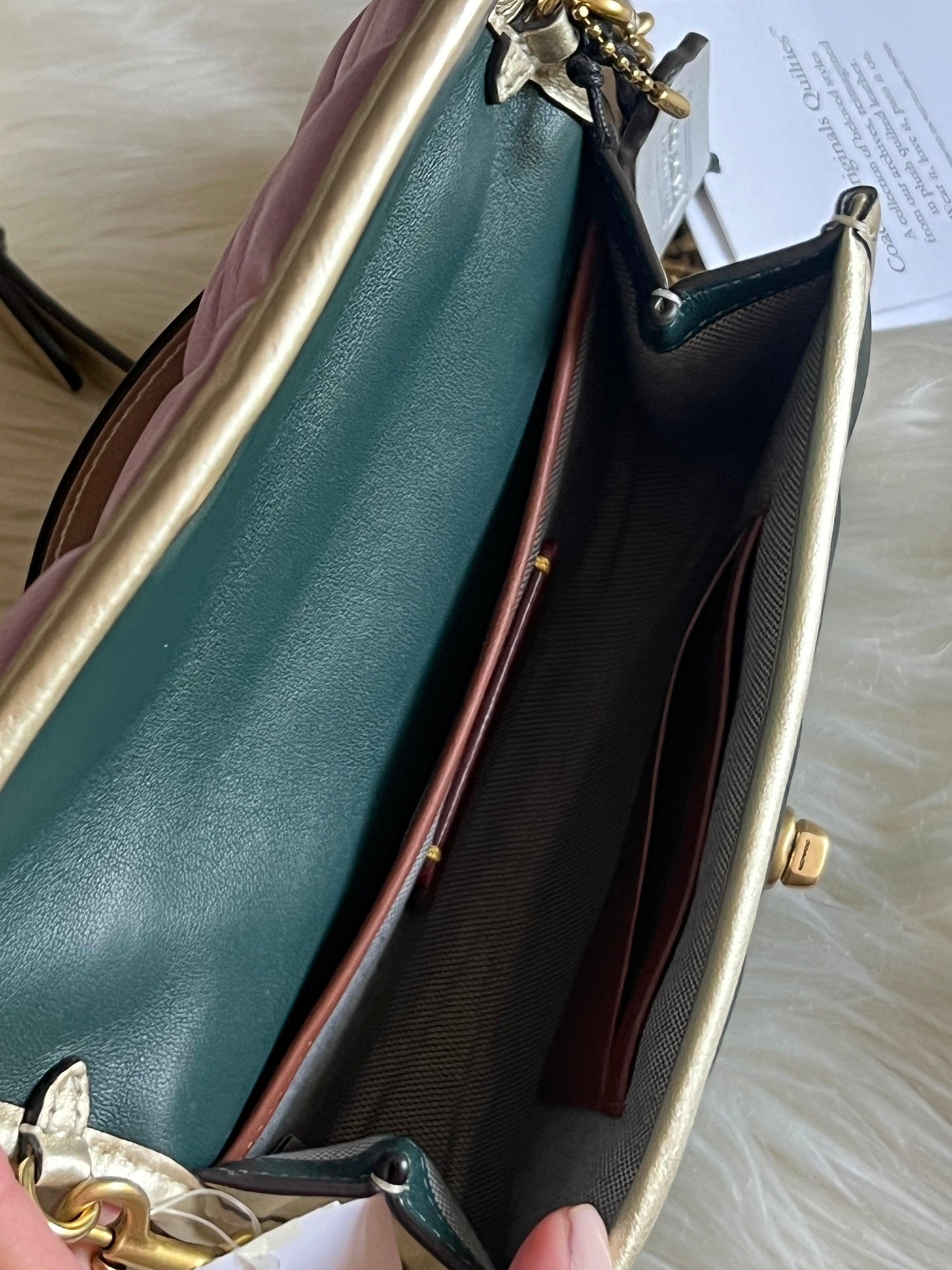 Coach Kip Turnlock Crossbody with Colorblock Quilting