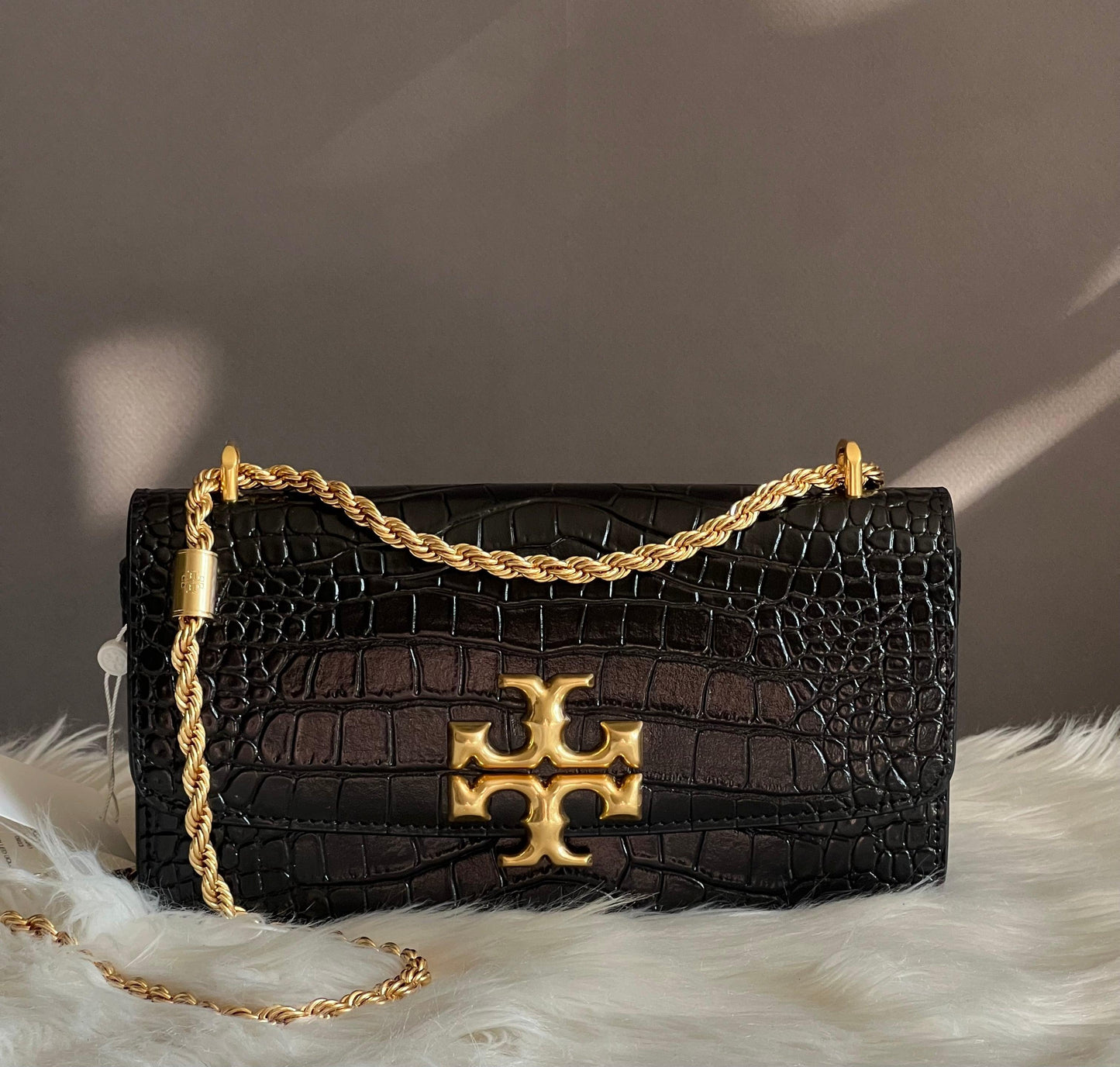Tory Burch Eleanor Croc-Embossed Bag