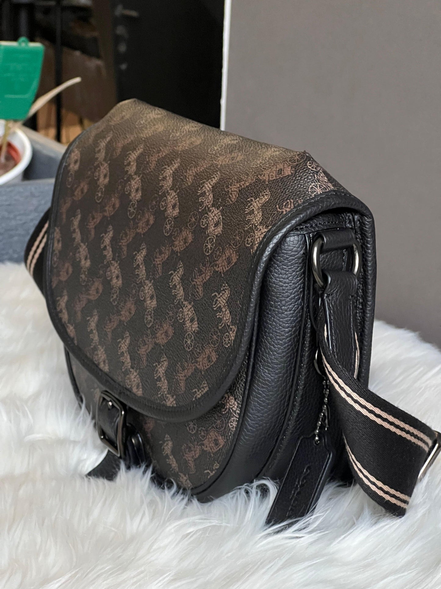 Coach Hitch Crossbody with Horse and Carriage Print