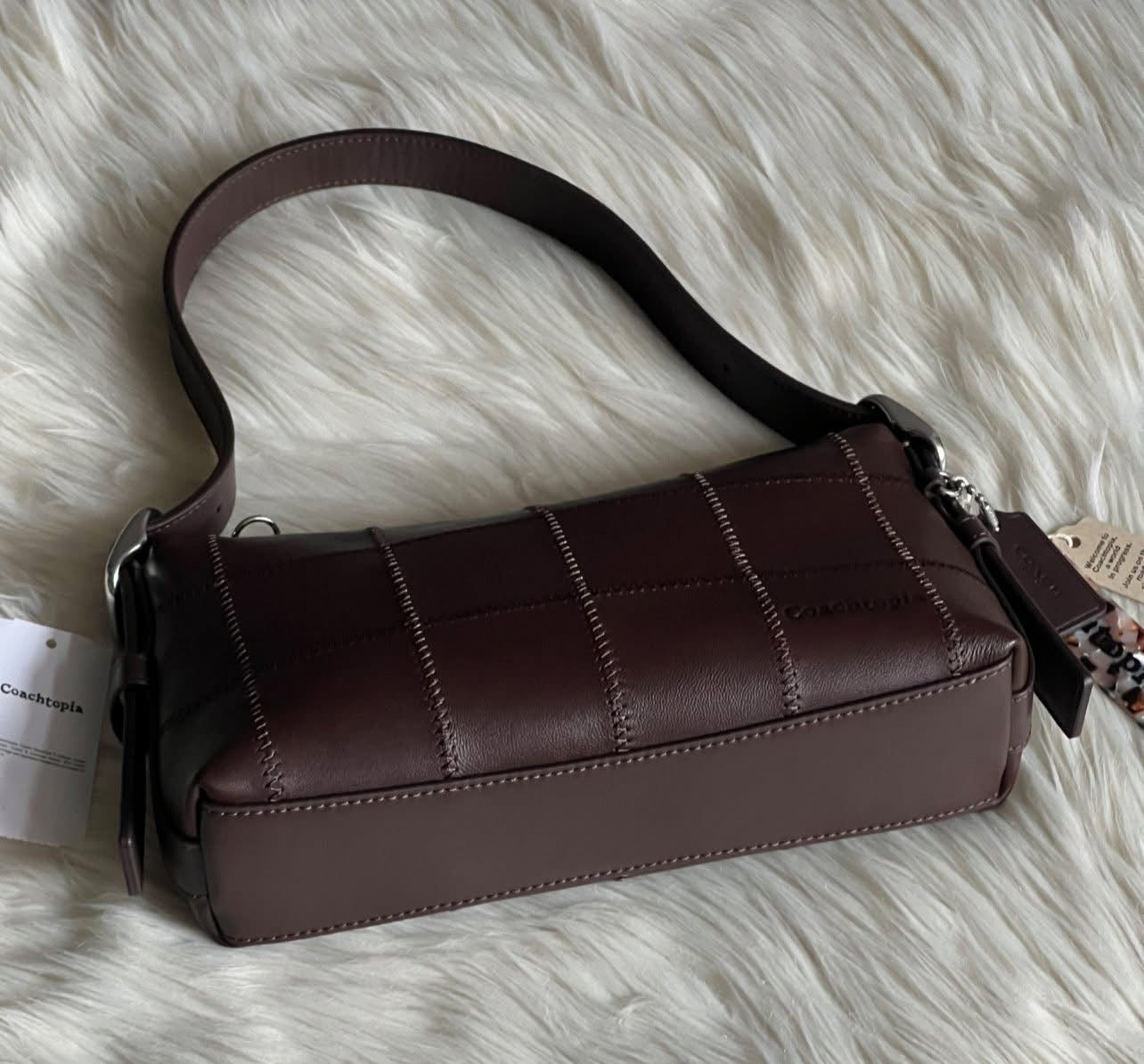 Coachtopia Alter/Ego Small Slouchy Shoulder Bag in Checkerboard Upcrafted Leather