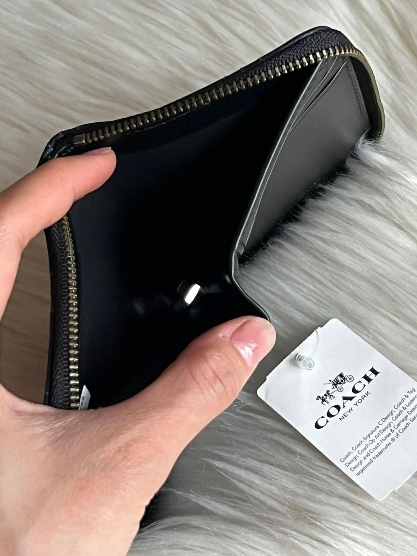 Coach Small Zip Around Wallet With Quilting