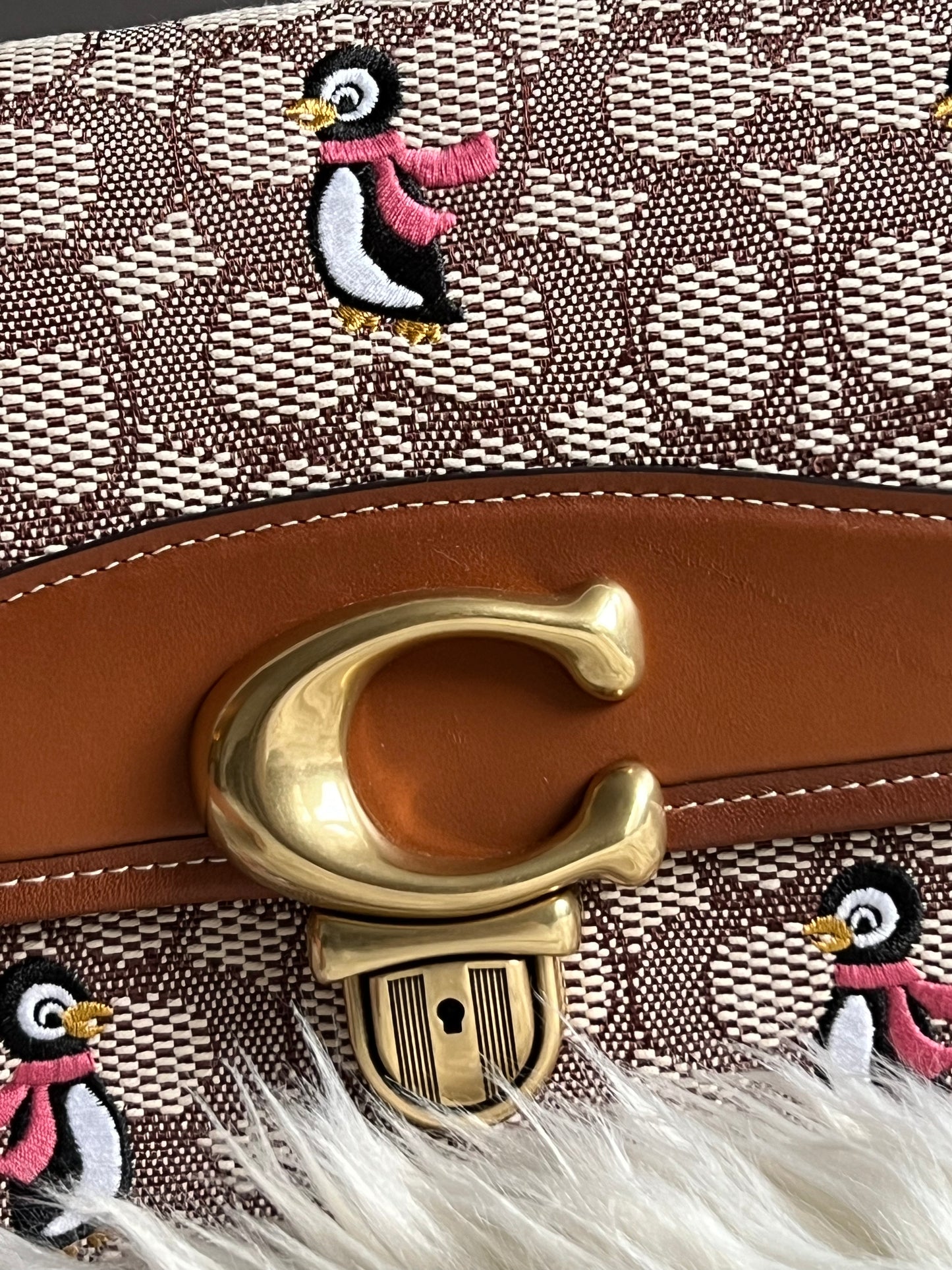 Coach Studio Shoulder Bag in Signature Jacquard with Penguin Motif