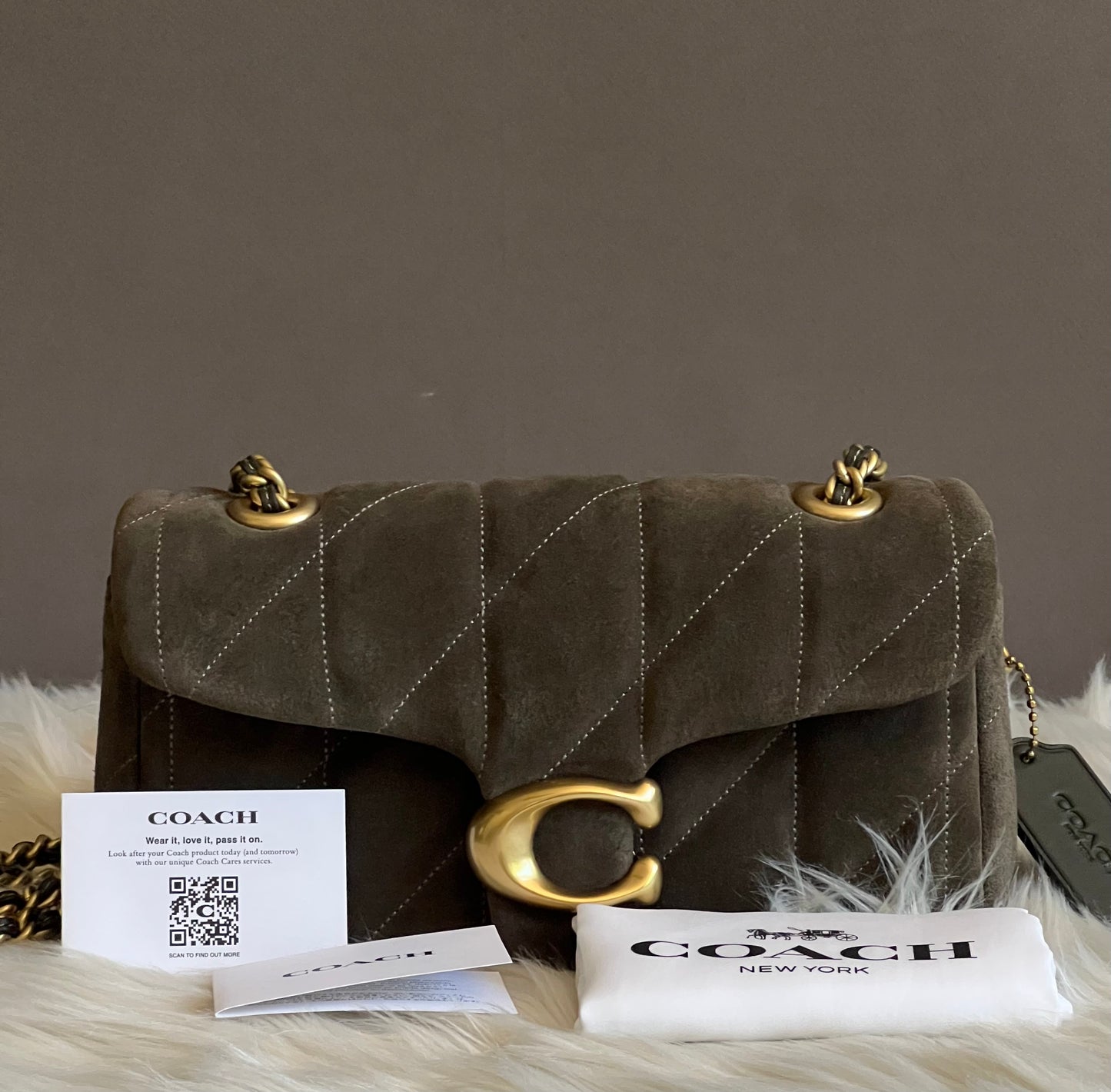 Coach Suede Tabby Shoulder Bag 20 with Quilting