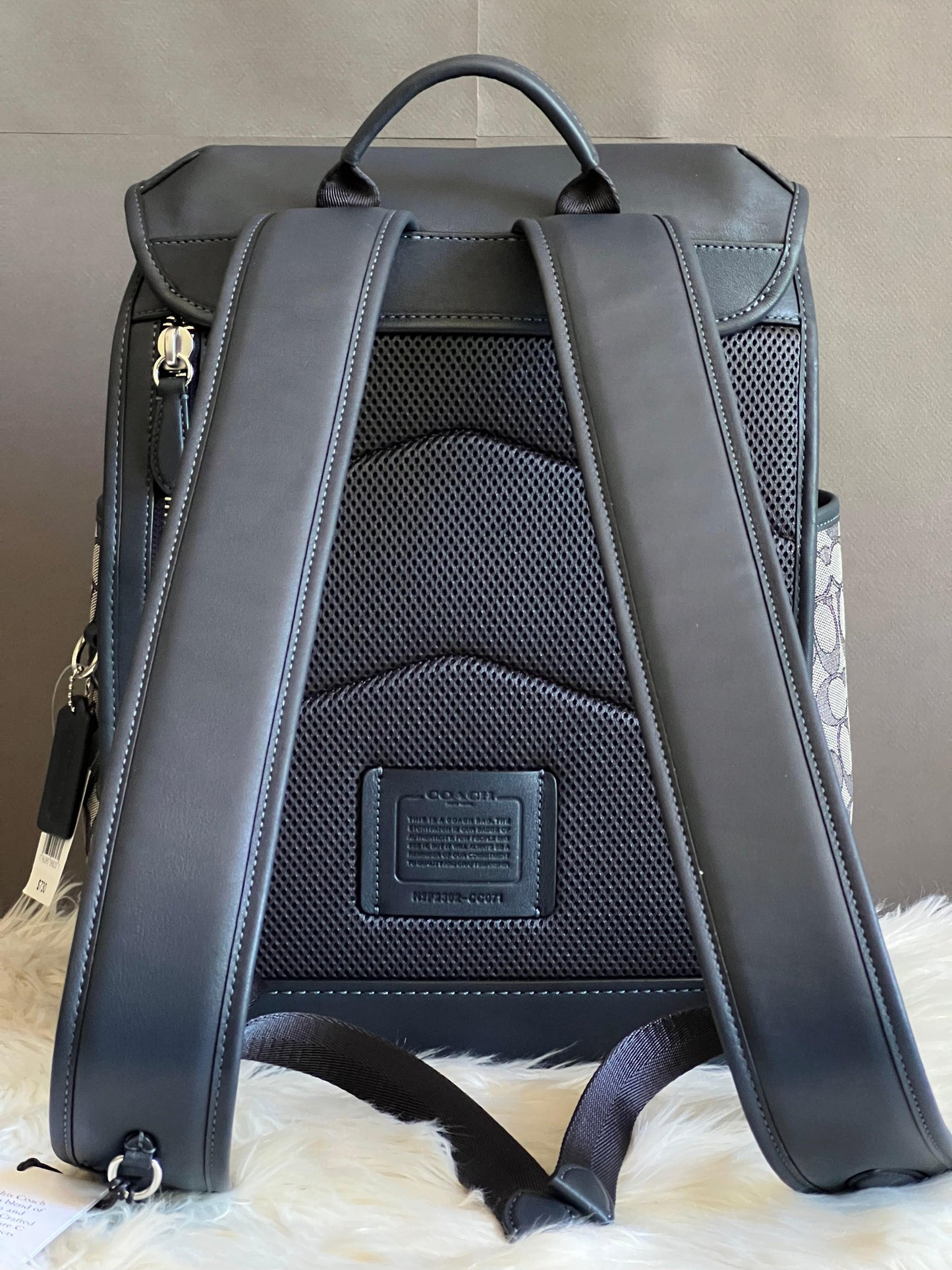 Coach League Flap Backpack in Signature Jacquard