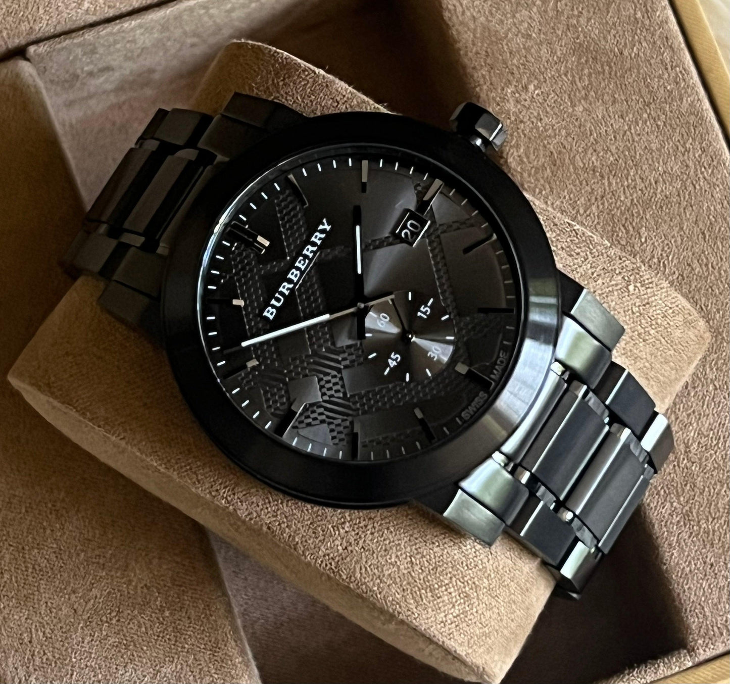 Burberry Men’s The City Gunmetal Dial Steel Watch