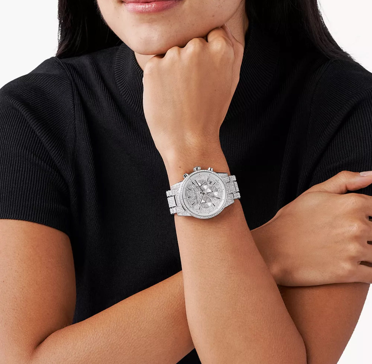 Michael Kors Women’s Ritz Pavé Silver Tone Watch