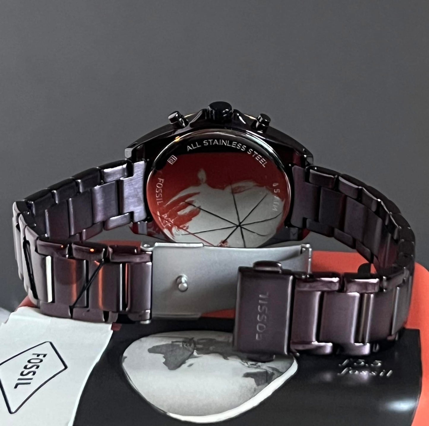 Fossil Women’s Modern Courier Midsize Chronograph Wine Stainless Steel Watch
