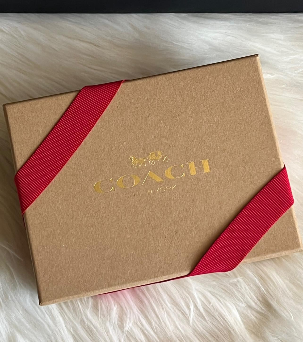 Coach Boxed Jewelry Box and Earrings Set in Signature Canvas