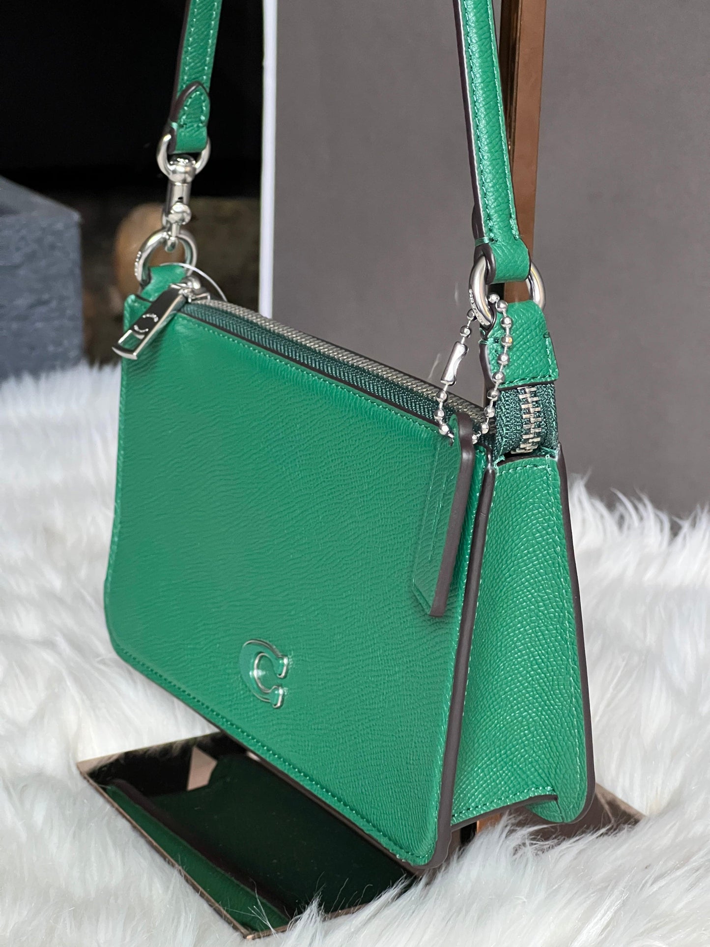 Coach Pouch Bag with Signature Canvas Detail